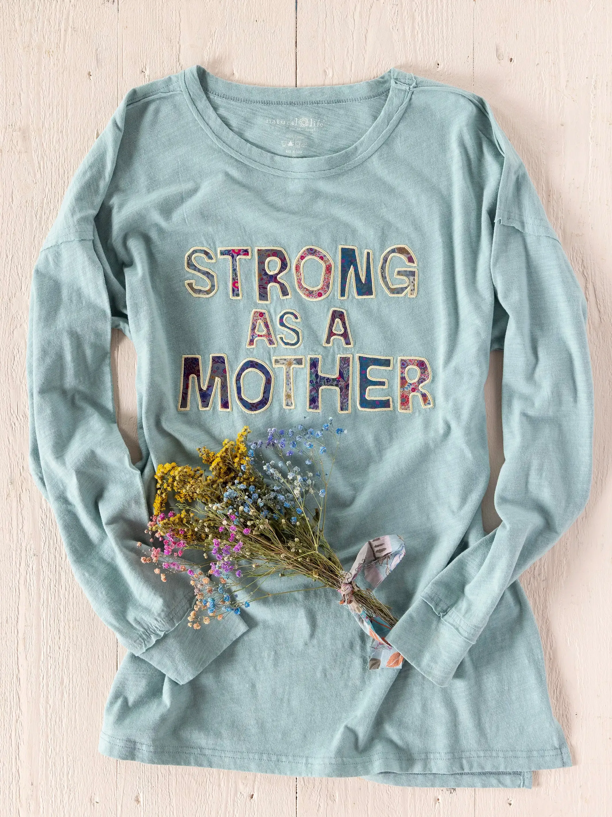 Applique Hang Around Cotton Tunic - Strong As A Mother sold by NATURAL LIFE