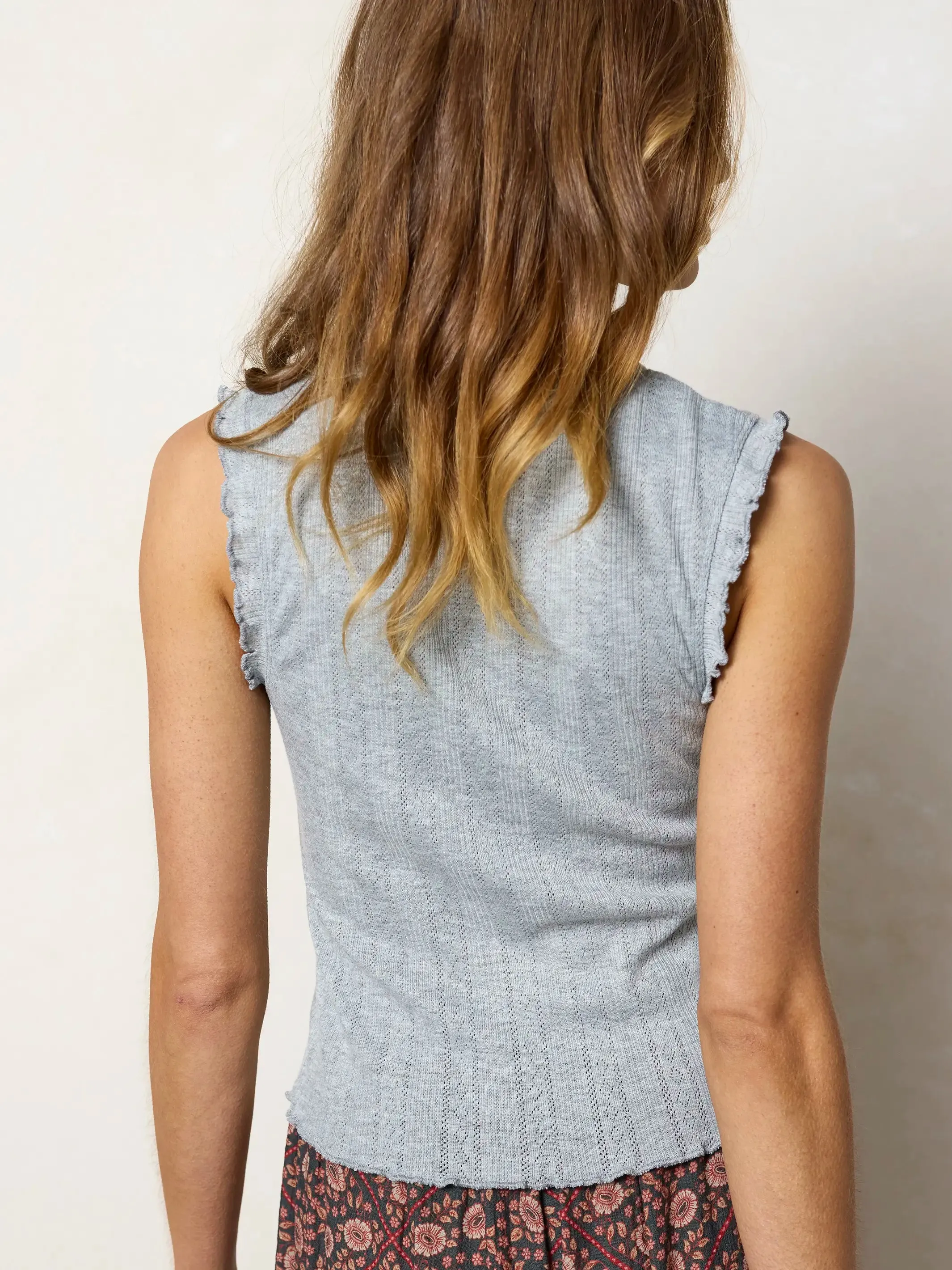Janie Pointelle Tank - Heather Grey sold by NATURAL LIFE product image thumbnail 3