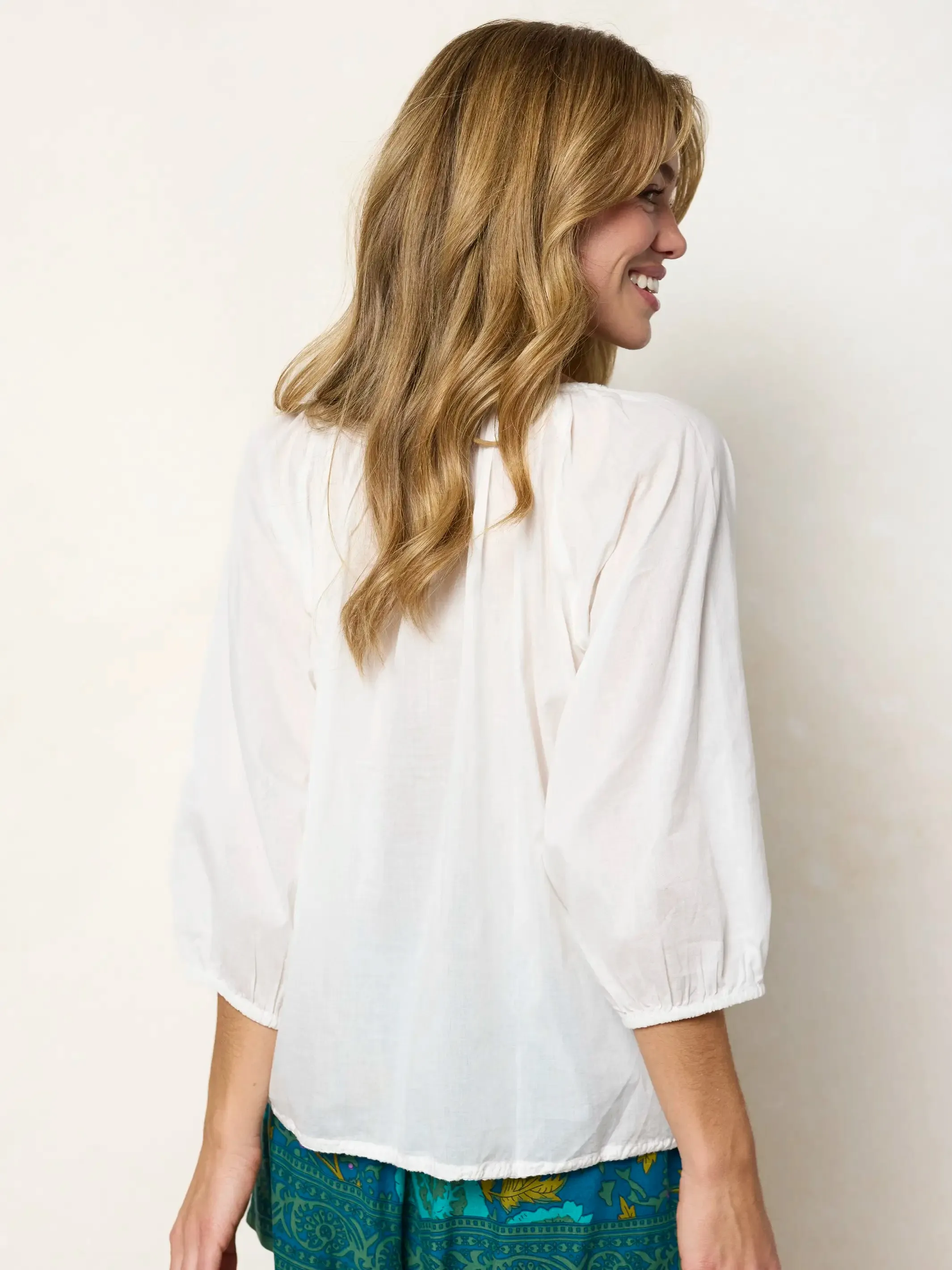 Christy Embroidered Cotton Blouse - Ivory sold by NATURAL LIFE product image thumbnail 5