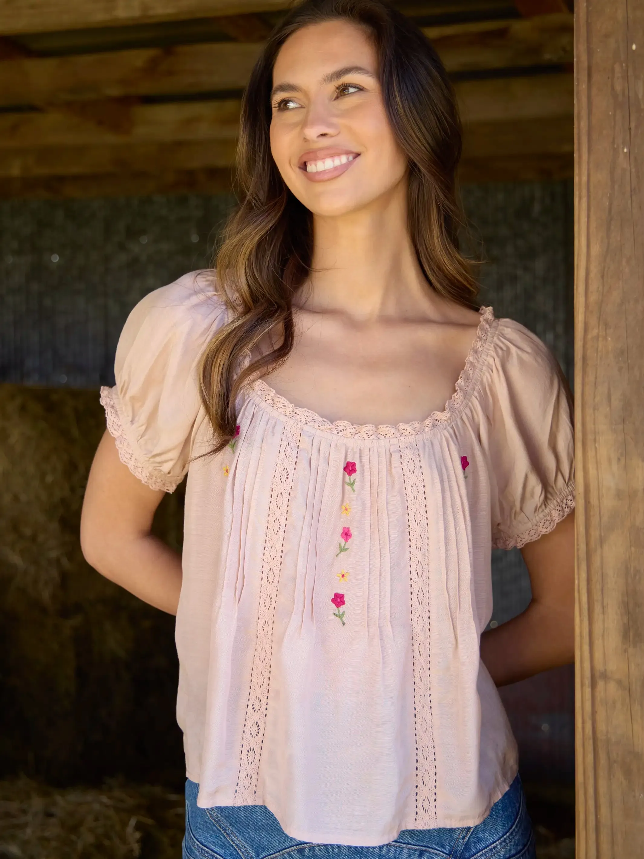 Sweet Nothings Embroidered Top - Light Pink sold by NATURAL LIFE product image thumbnail 3