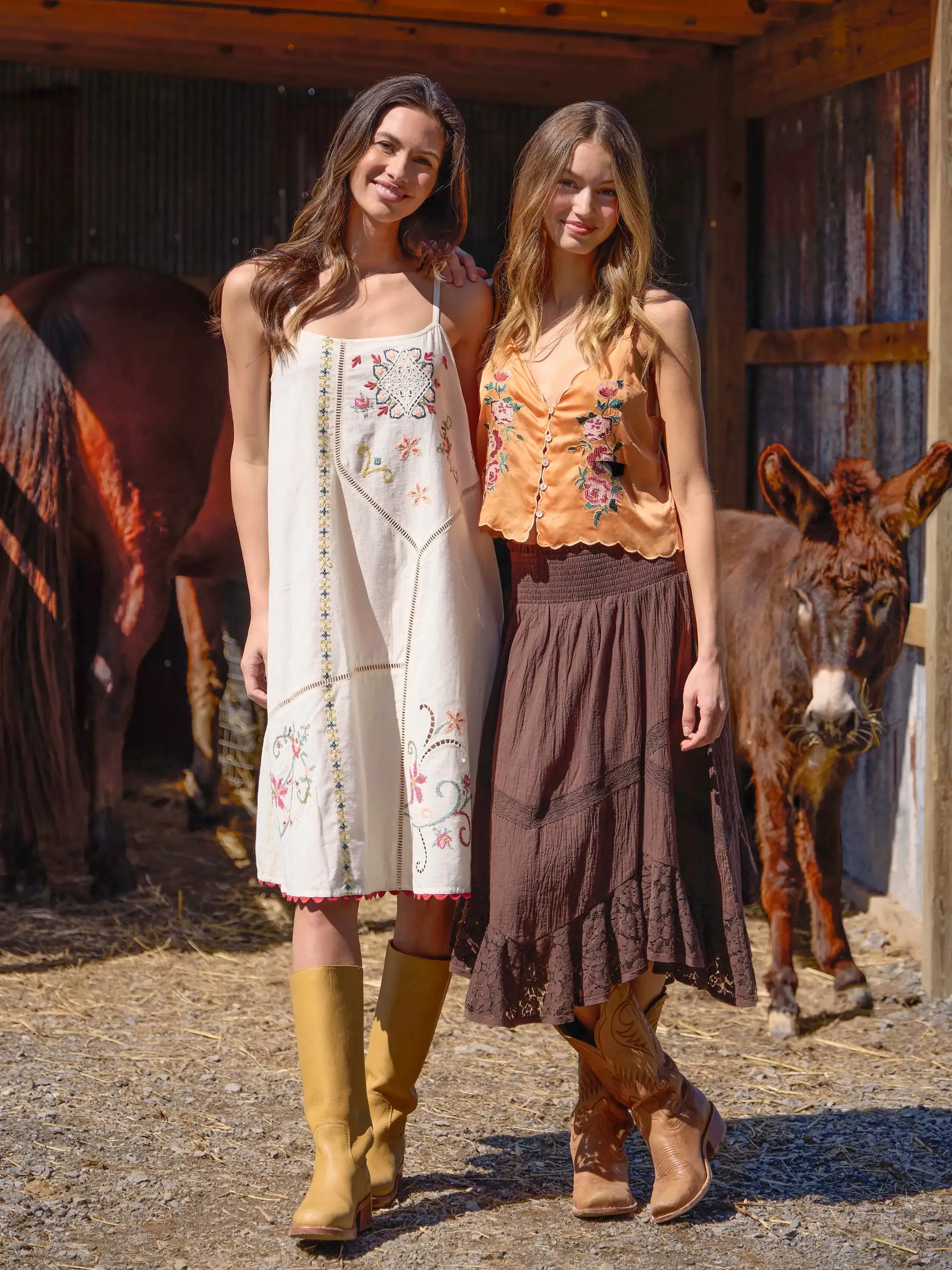 Lulu Embroidered Cami - Burnt Orange sold by NATURAL LIFE product image thumbnail 3