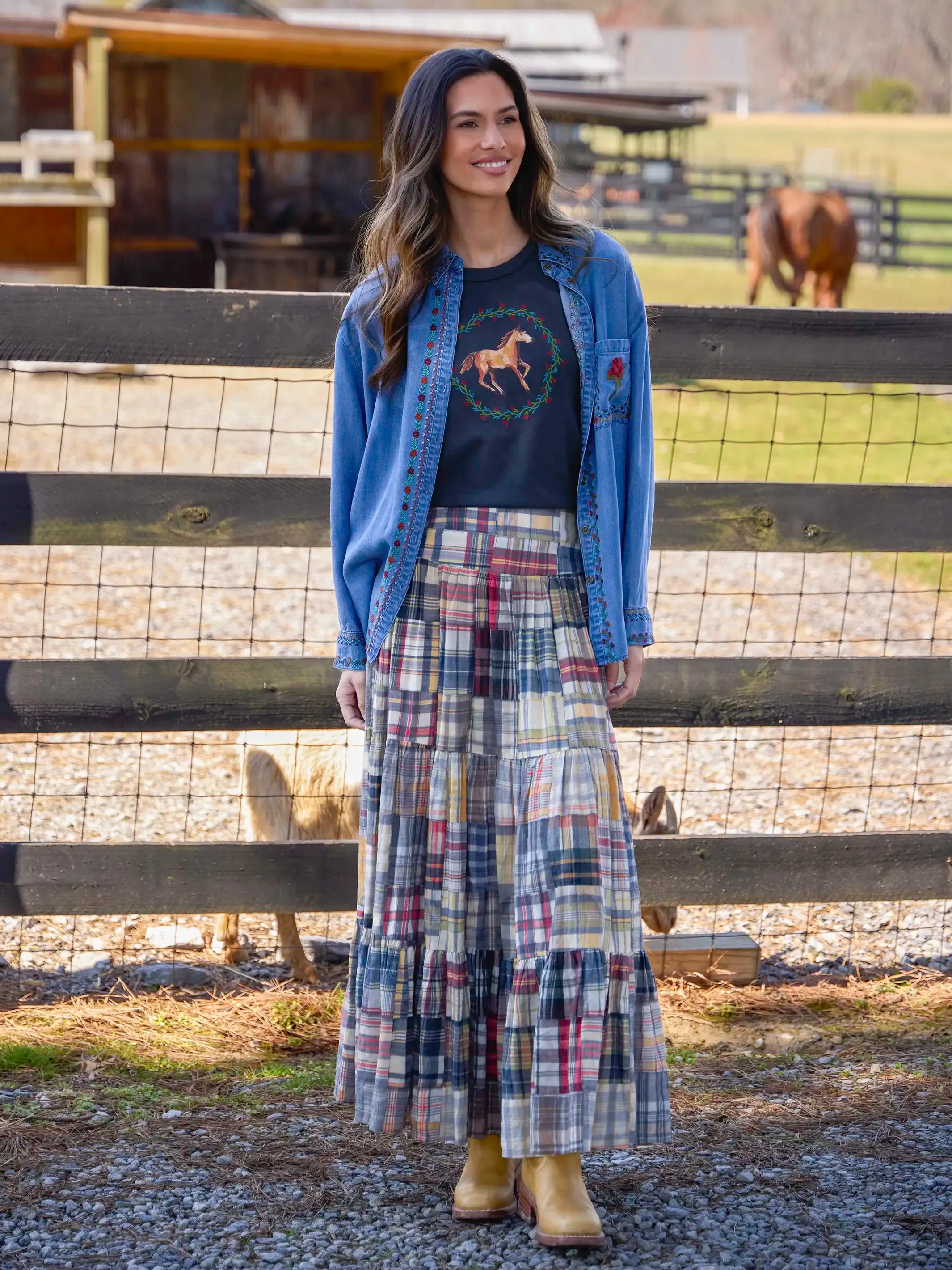 Dutton Embroidered Button Down - Denim sold by NATURAL LIFE product image thumbnail 5
