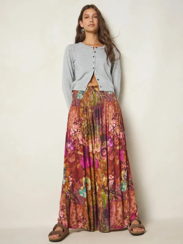 Make A Move "ButterSoft" Knit Palazzo Pants - Electric Garden Autumn made by NATURAL LIFE