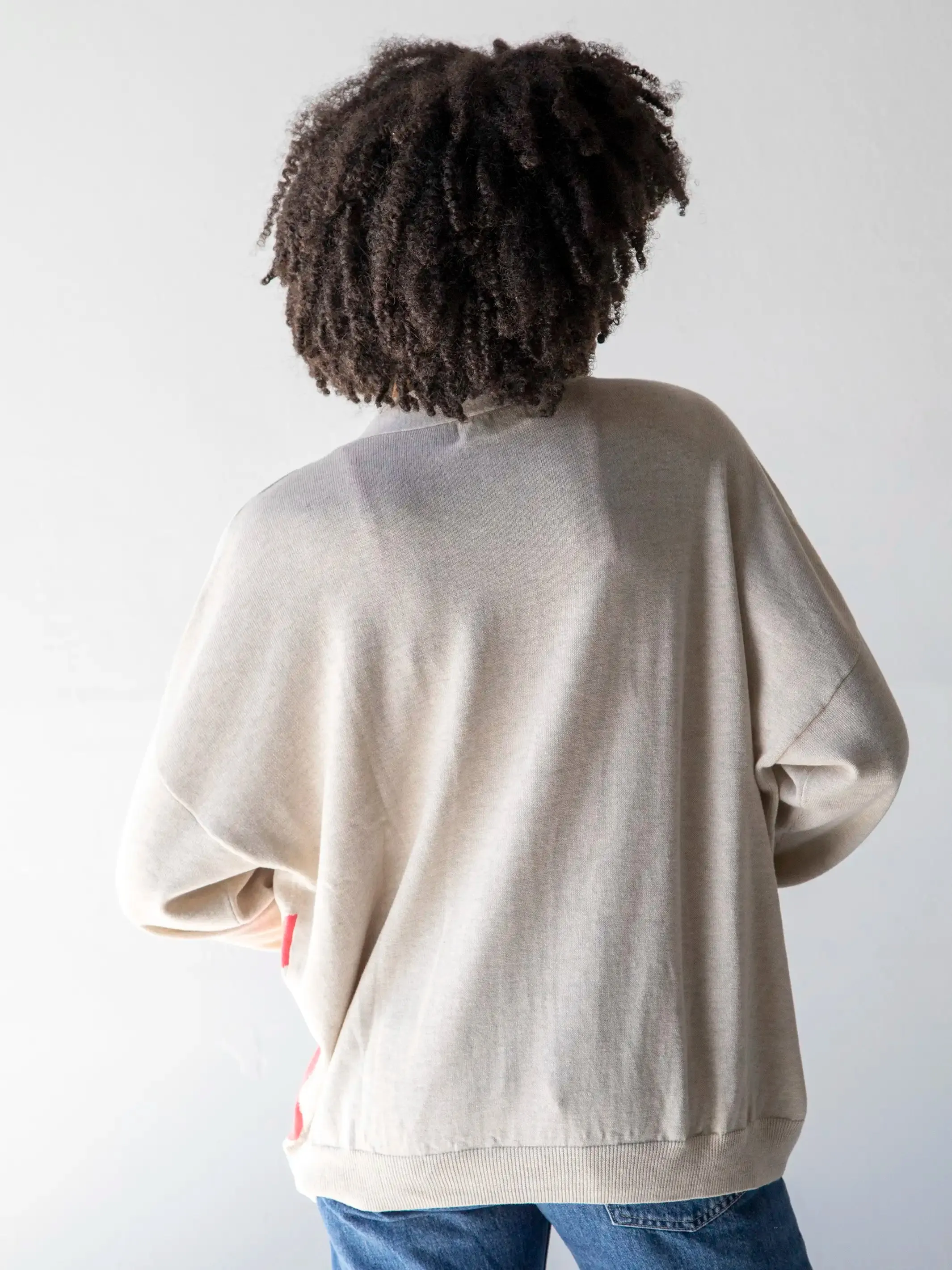 Live Happy Cotton Cardigan Sweater - Cream Daisy sold by NATURAL LIFE product image thumbnail 3