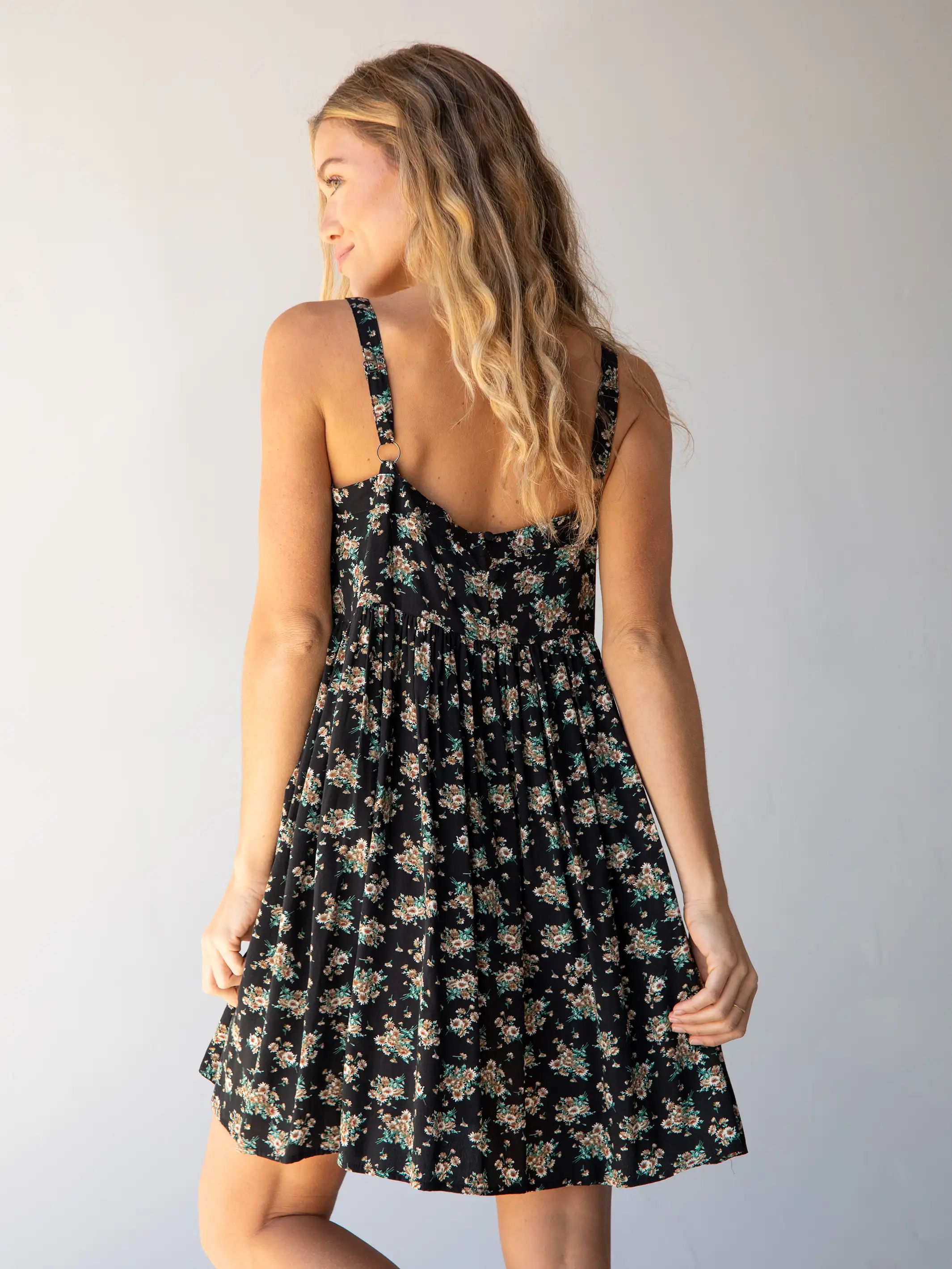 Patti Dress - Black Bouquets sold by NATURAL LIFE product image thumbnail 4