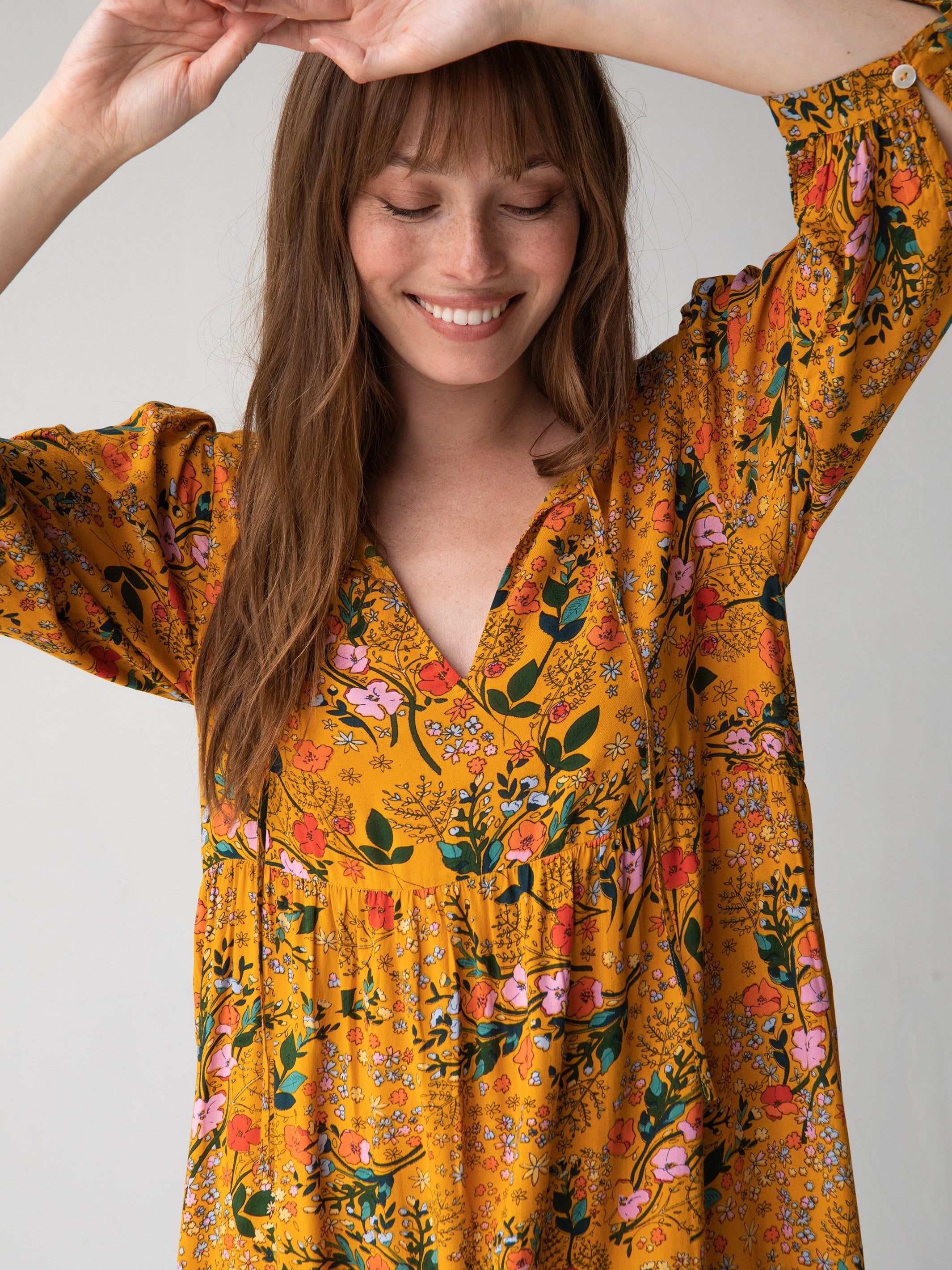 Nova Maxi Dress - Mustard Pink Poppy sold by NATURAL LIFE product image thumbnail 2