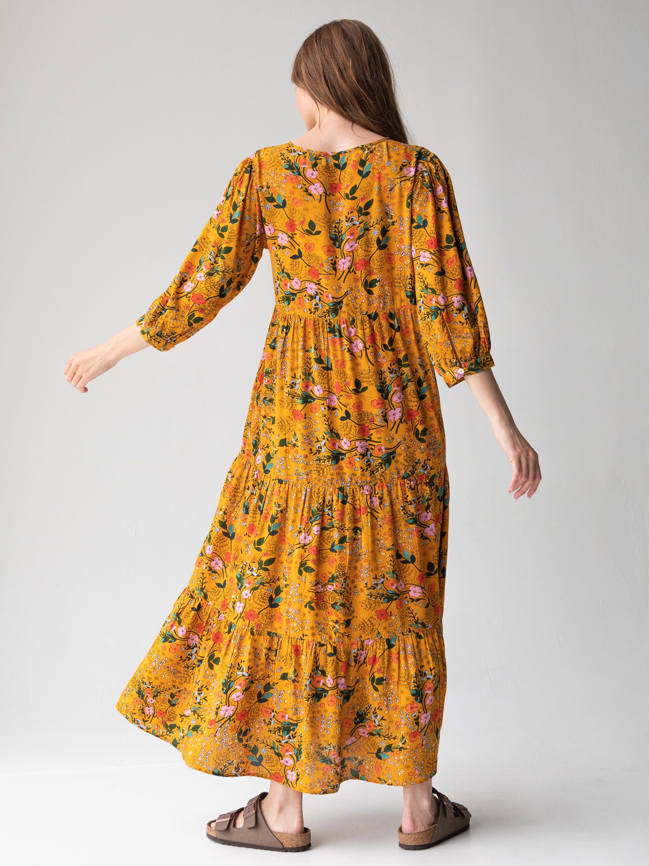 Nova Maxi Dress - Mustard Pink Poppy sold by NATURAL LIFE product image thumbnail 4