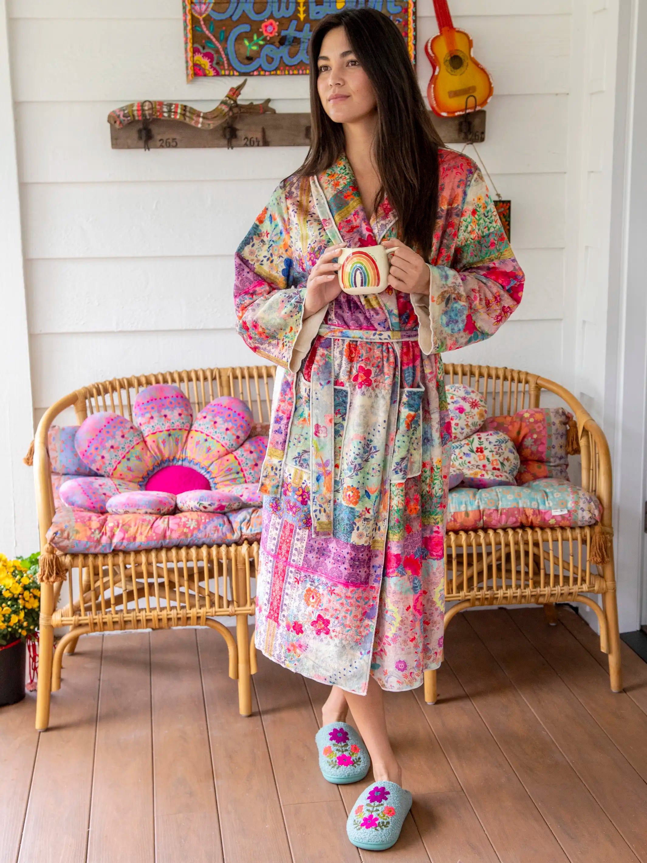 Cozy Blanket Midi Robe - Patchwork sold by NATURAL LIFE