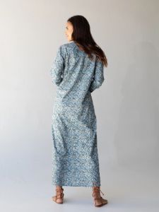 Drew Cotton Shirt Dress - Dusty Blue Floral sold by NATURAL LIFE