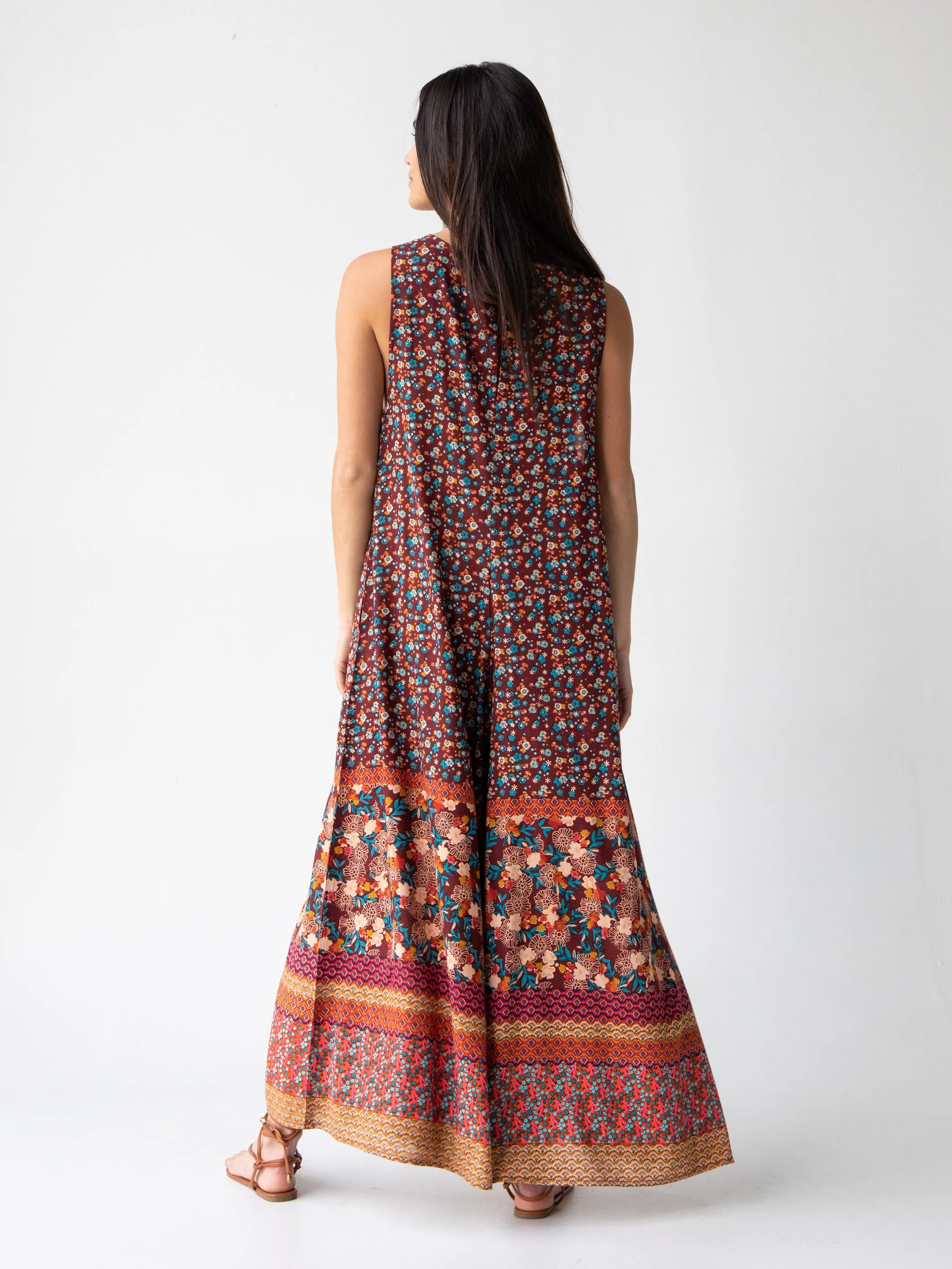 Let's Just Go Wide-Leg Jumpsuit - Tan Border Print sold by NATURAL LIFE product image thumbnail 5