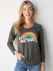 Long Sleeve Boho Cotton Tee Shirt - Groovy sold by NATURAL LIFE