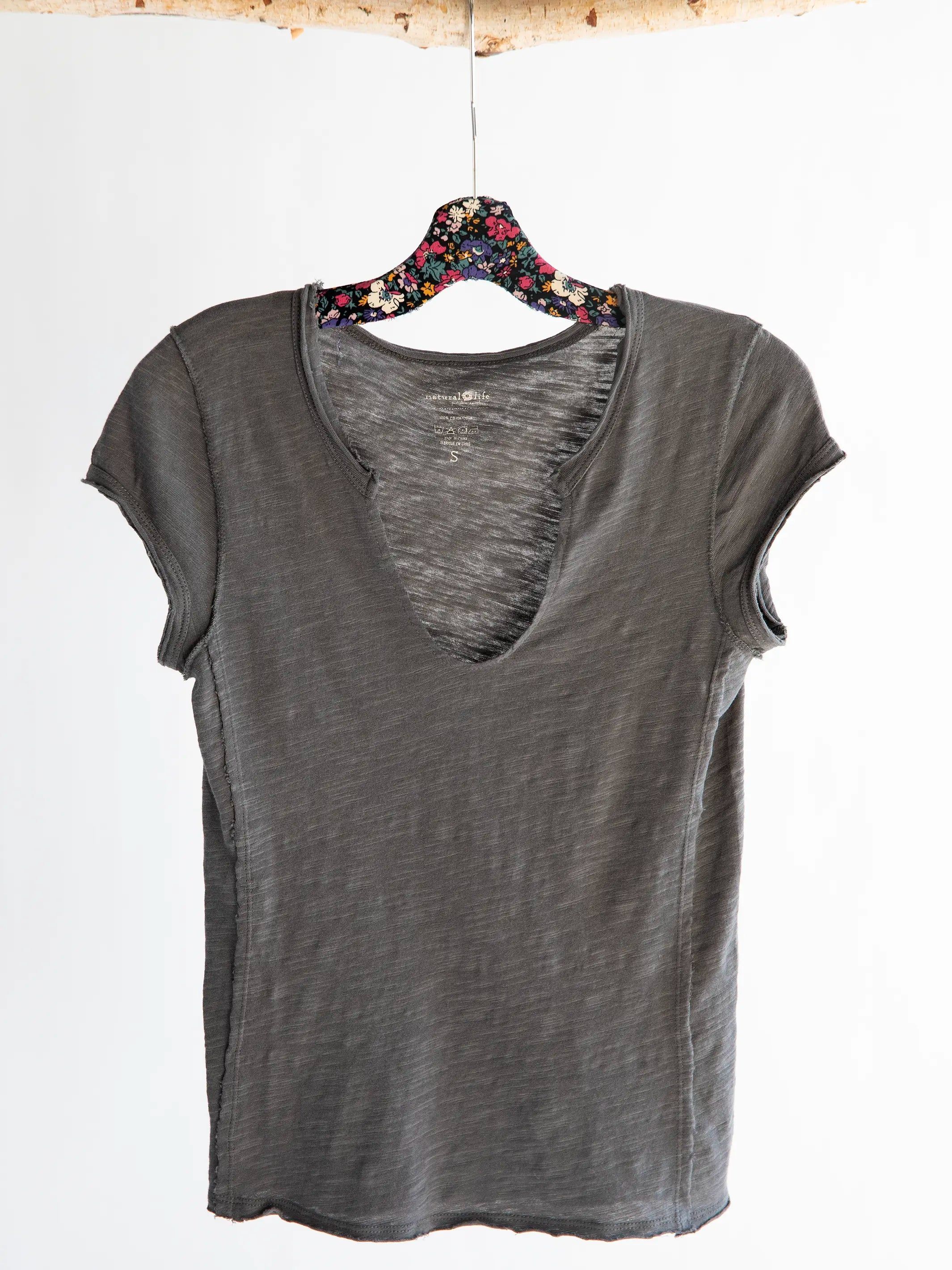 Molly Knit Tee Shirt - Charcoal sold by NATURAL LIFE