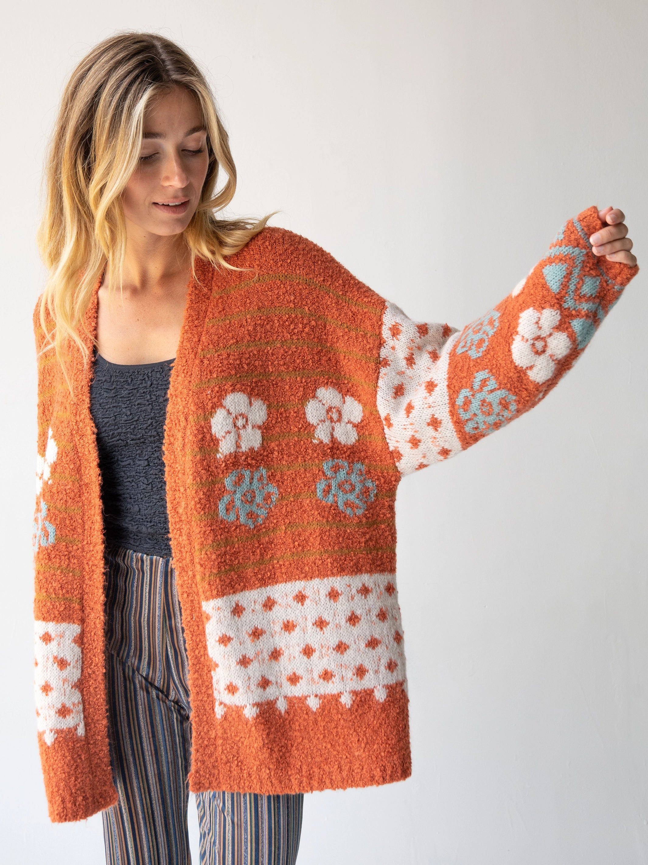 Calla Jacquard Cardigan - Rust sold by NATURAL LIFE product image thumbnail 2