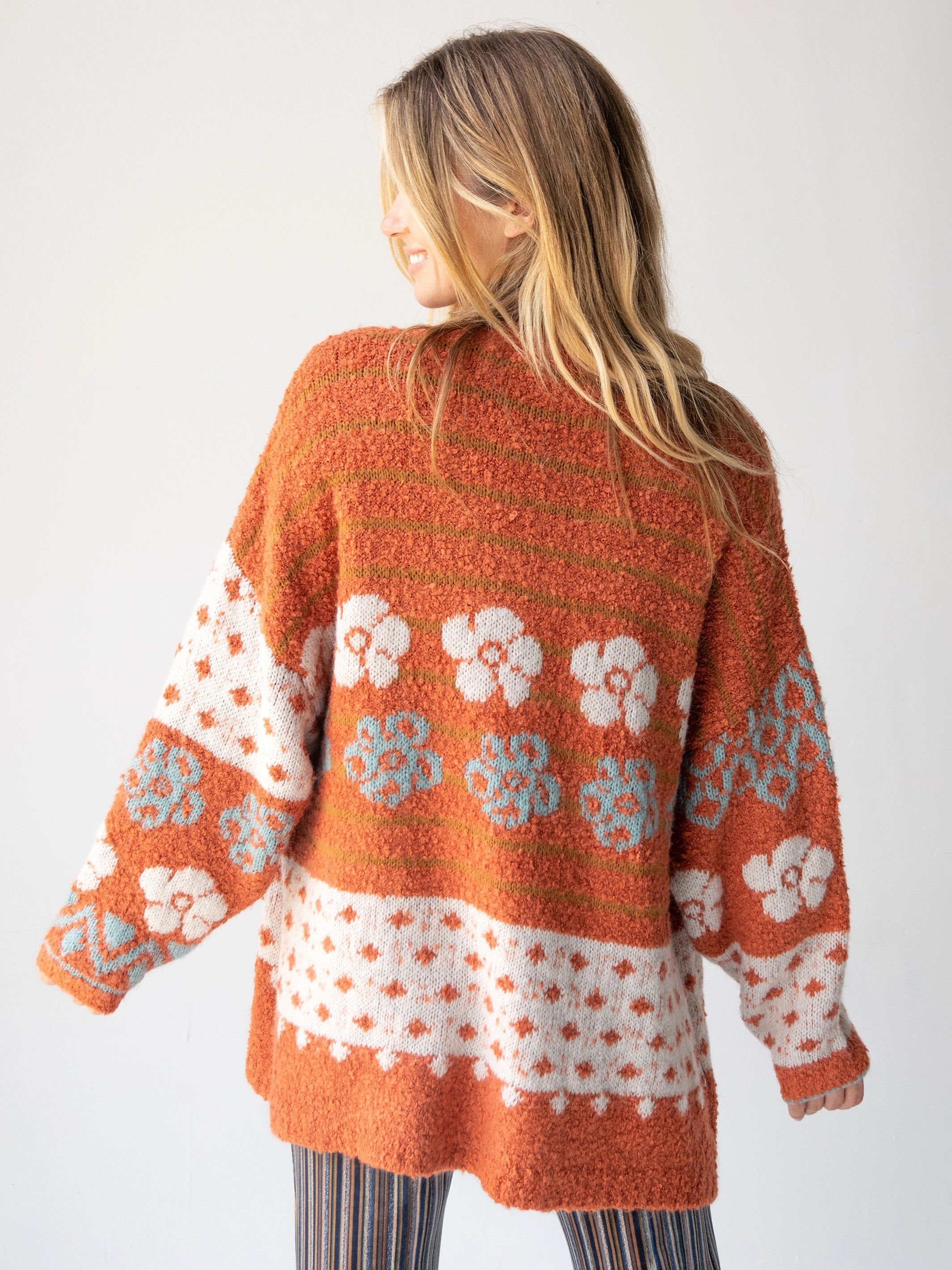 Calla Jacquard Cardigan - Rust sold by NATURAL LIFE product image thumbnail 3