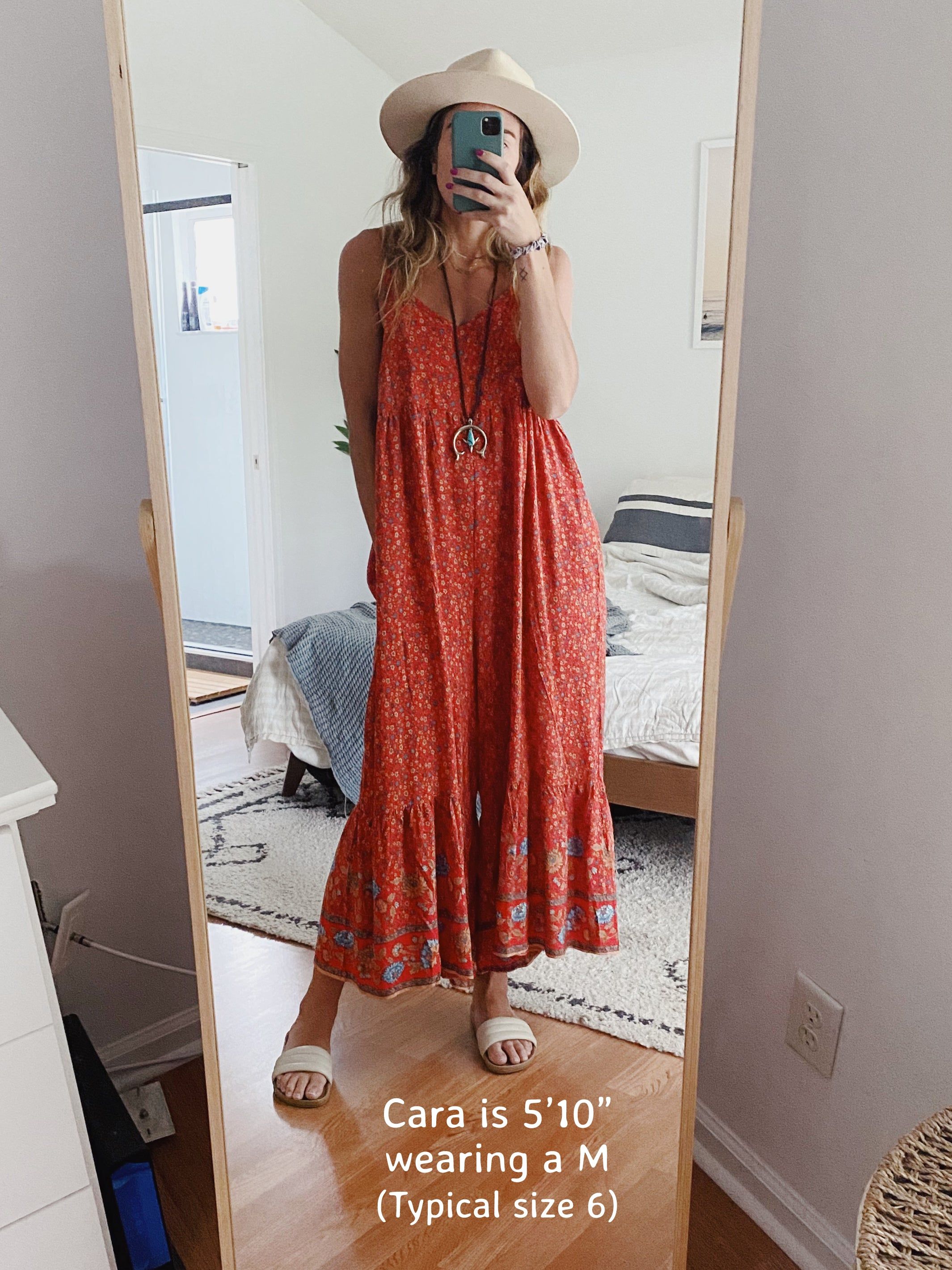 Jamie V-Neck Jumpsuit - Red Floral Border sold by NATURAL LIFE product image thumbnail 3