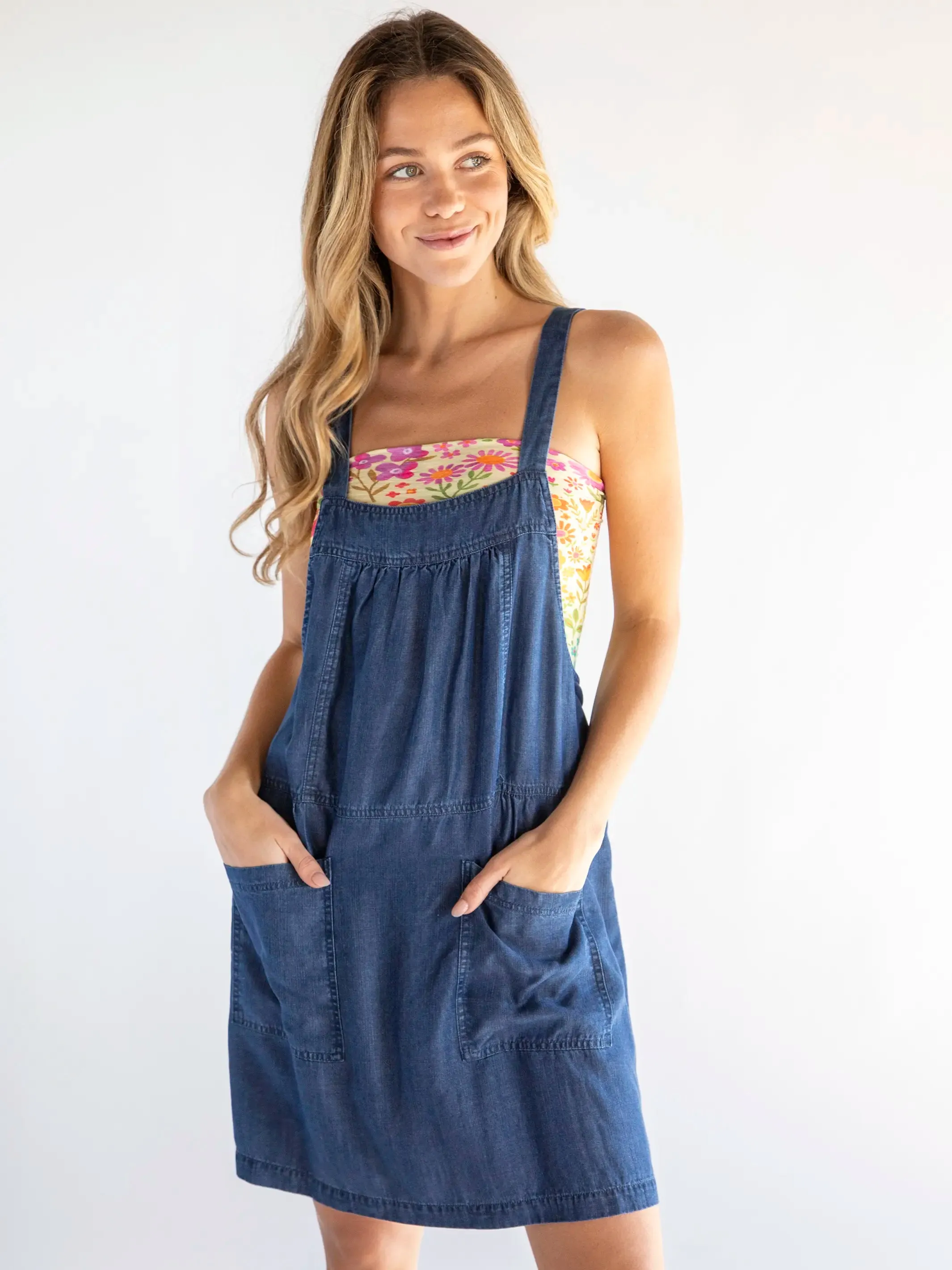 Dakota Tie-Back Mini Dress - Denim Blue sold by NATURAL LIFE product image thumbnail 3