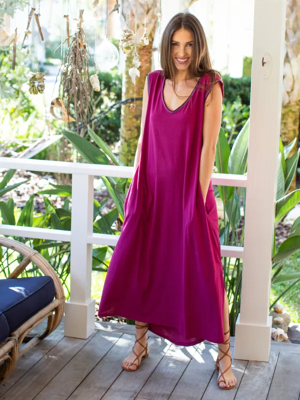 Hangout Knit Midi Dress - Cranberry sold by NATURAL LIFE