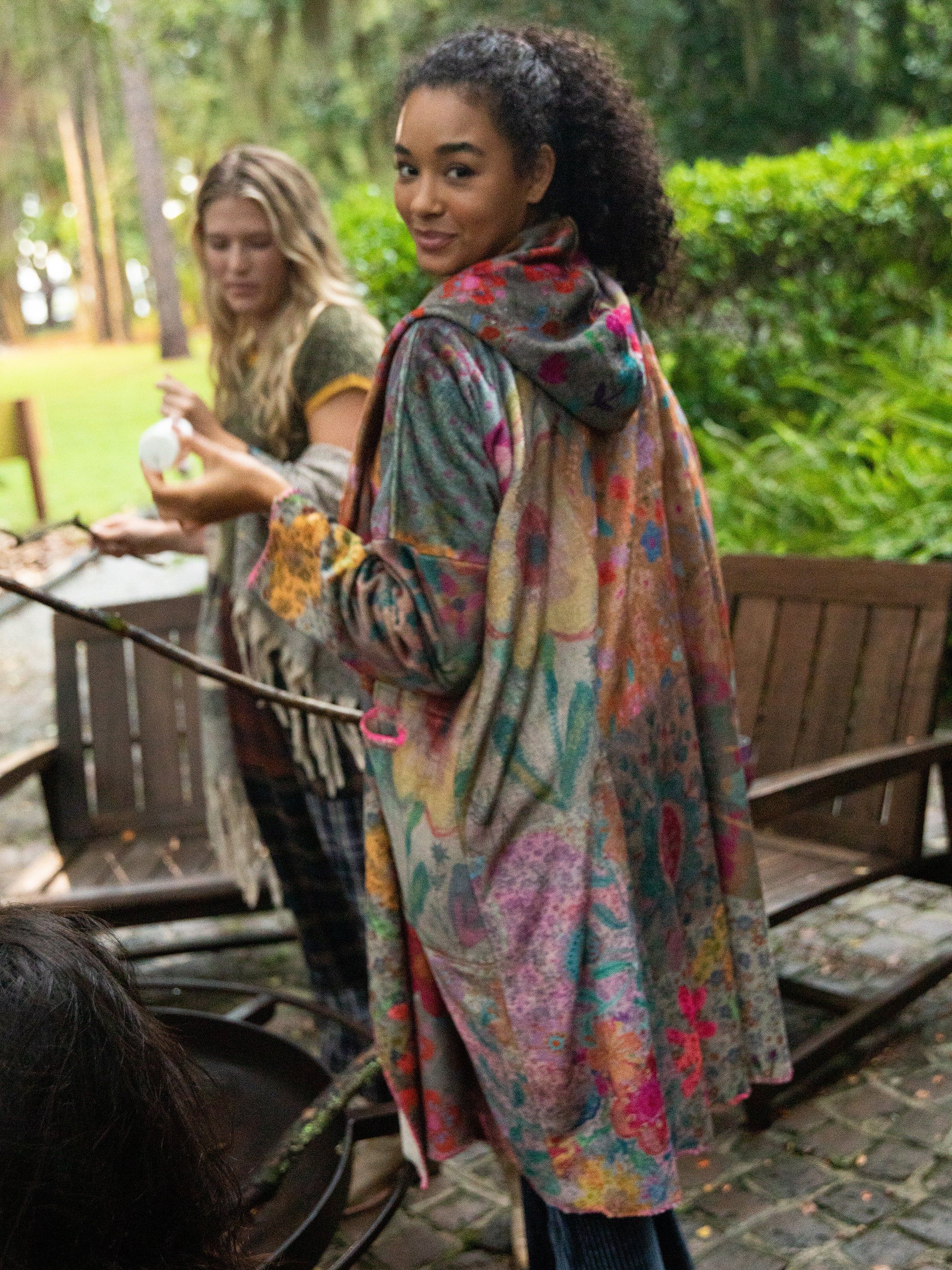 Long Blanket Kimono - Pink Floral Patchwork sold by NATURAL LIFE