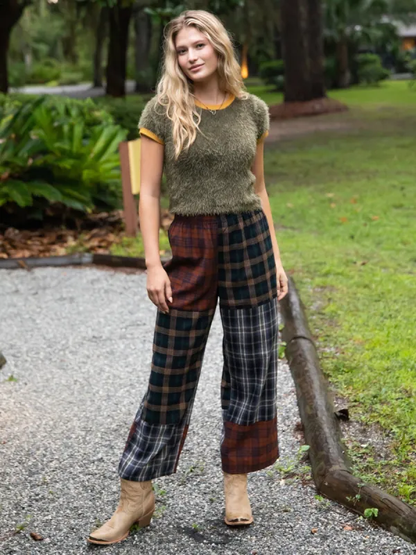 Devon Flannel Pant - Rust Navy Plaid sold by NATURAL LIFE