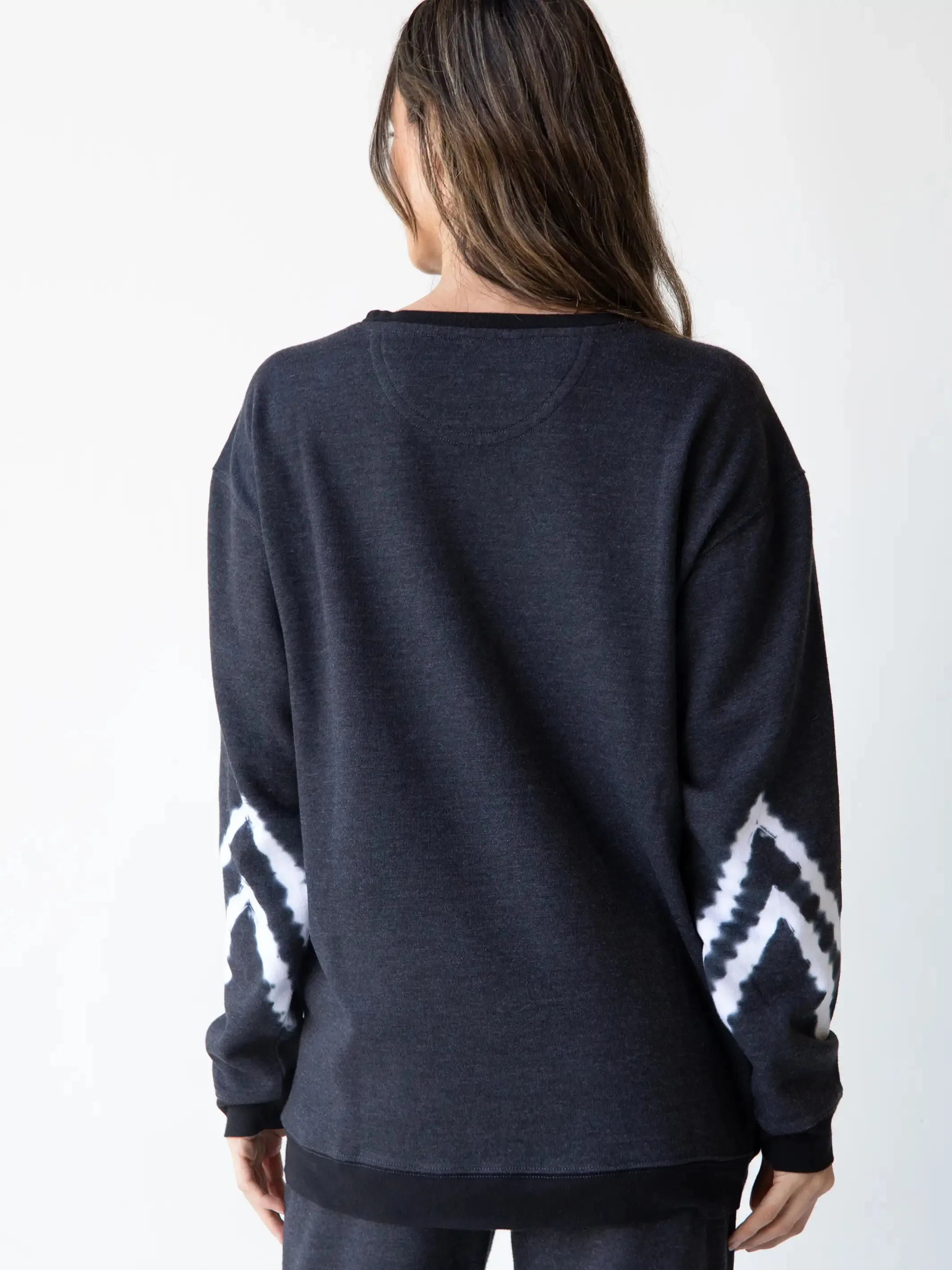 Comfy Crew Neck Sweatshirt - Charcoal Chevron sold by NATURAL LIFE product image thumbnail 2