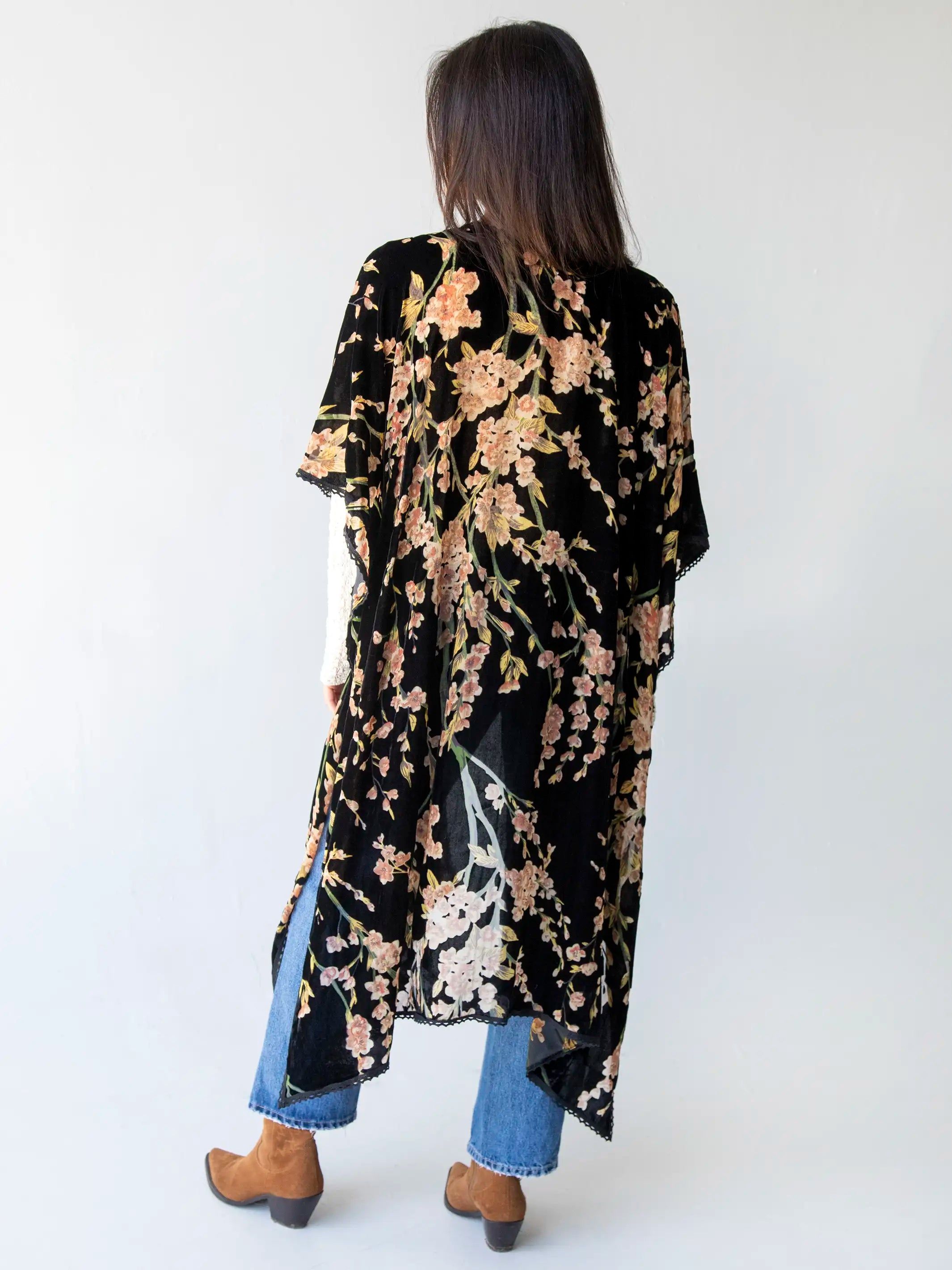 Velvet Burnout Duster - Black sold by NATURAL LIFE product image thumbnail 4