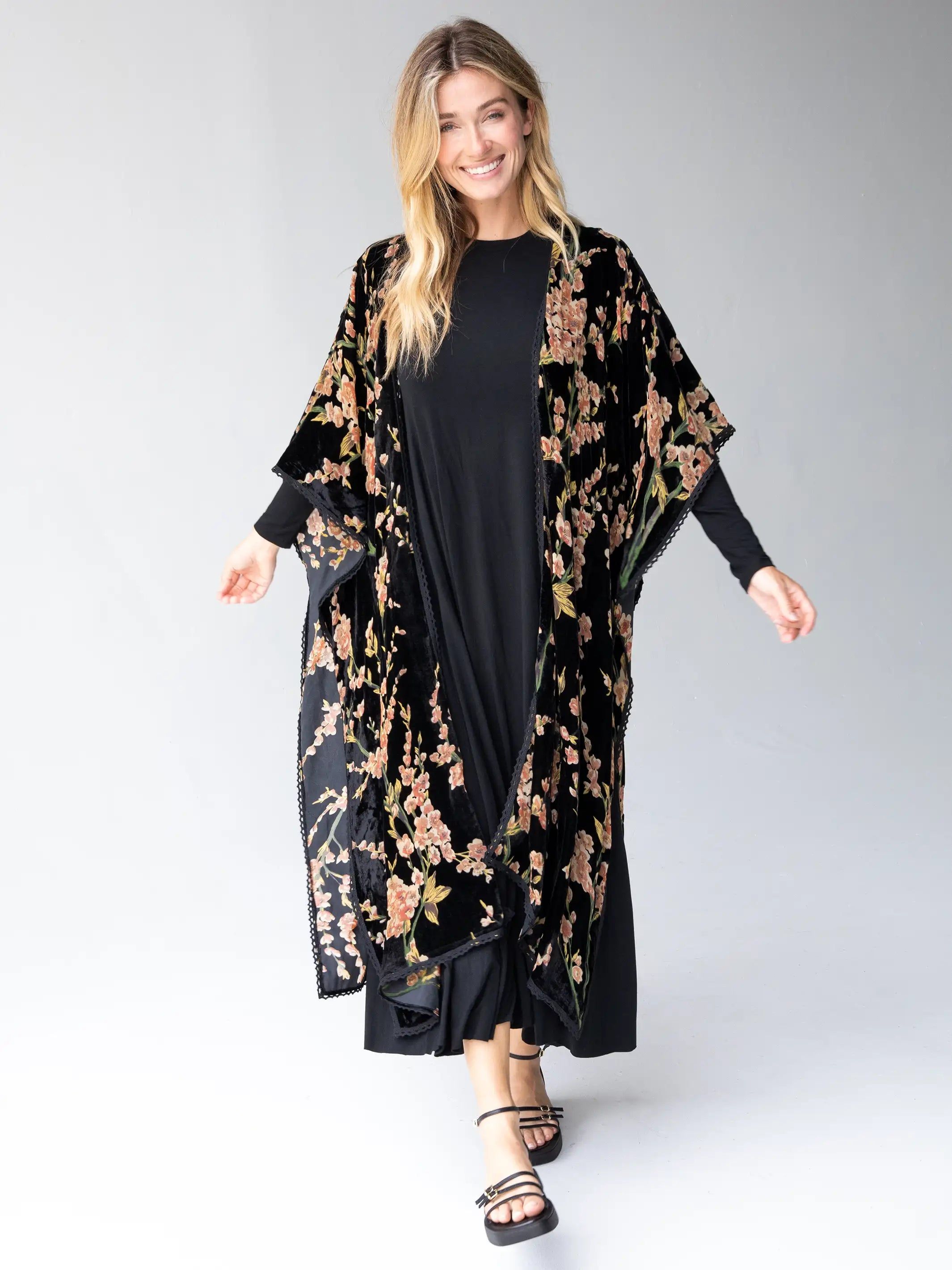 Velvet Burnout Duster - Black sold by NATURAL LIFE product image thumbnail 5