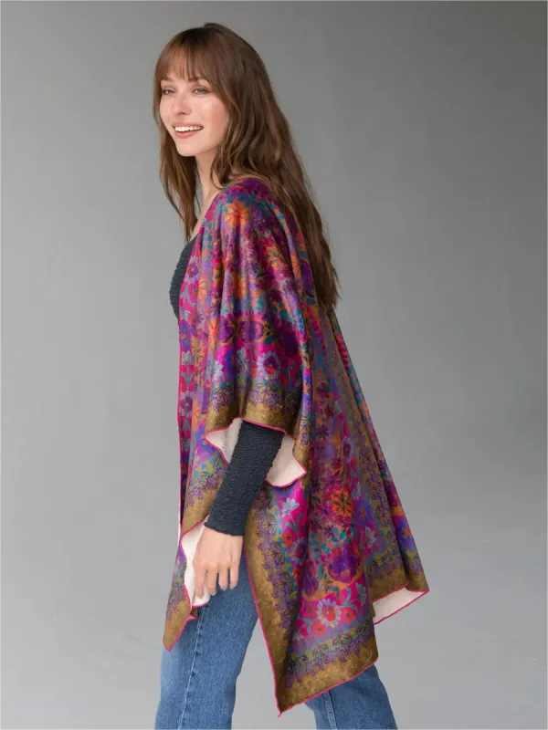 Cozy Poncho Kimono - Mandala Bright Purple sold by NATURAL LIFE