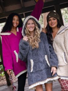 Oversized Blanket Hoodie - Charcoal sold by NATURAL LIFE