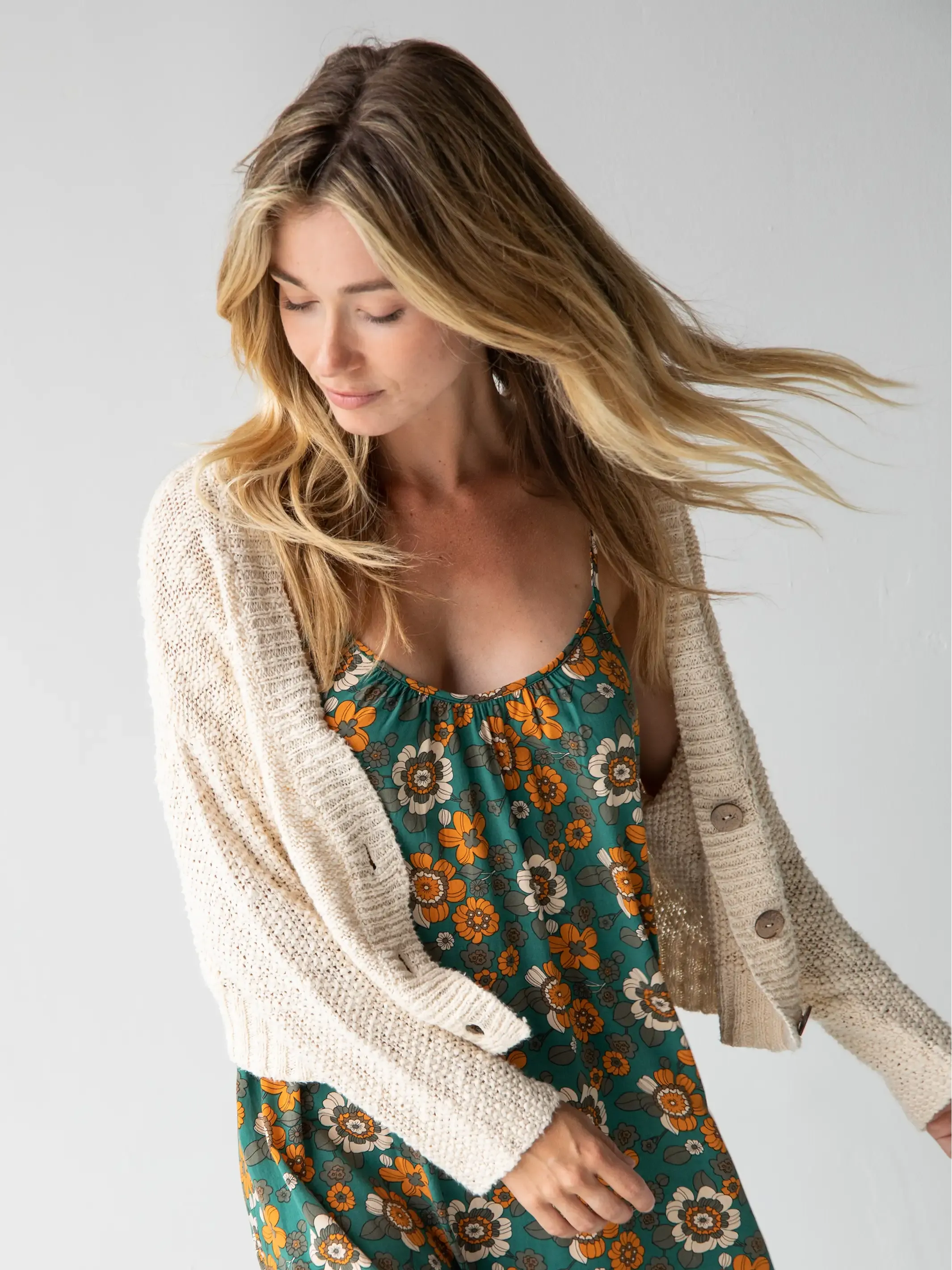 Cable Knit Cardigan - Cream sold by NATURAL LIFE