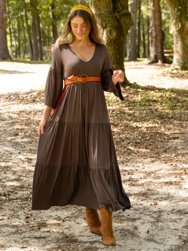 Charlotte Knit Maxi Dress - Espresso made by NATURAL LIFE