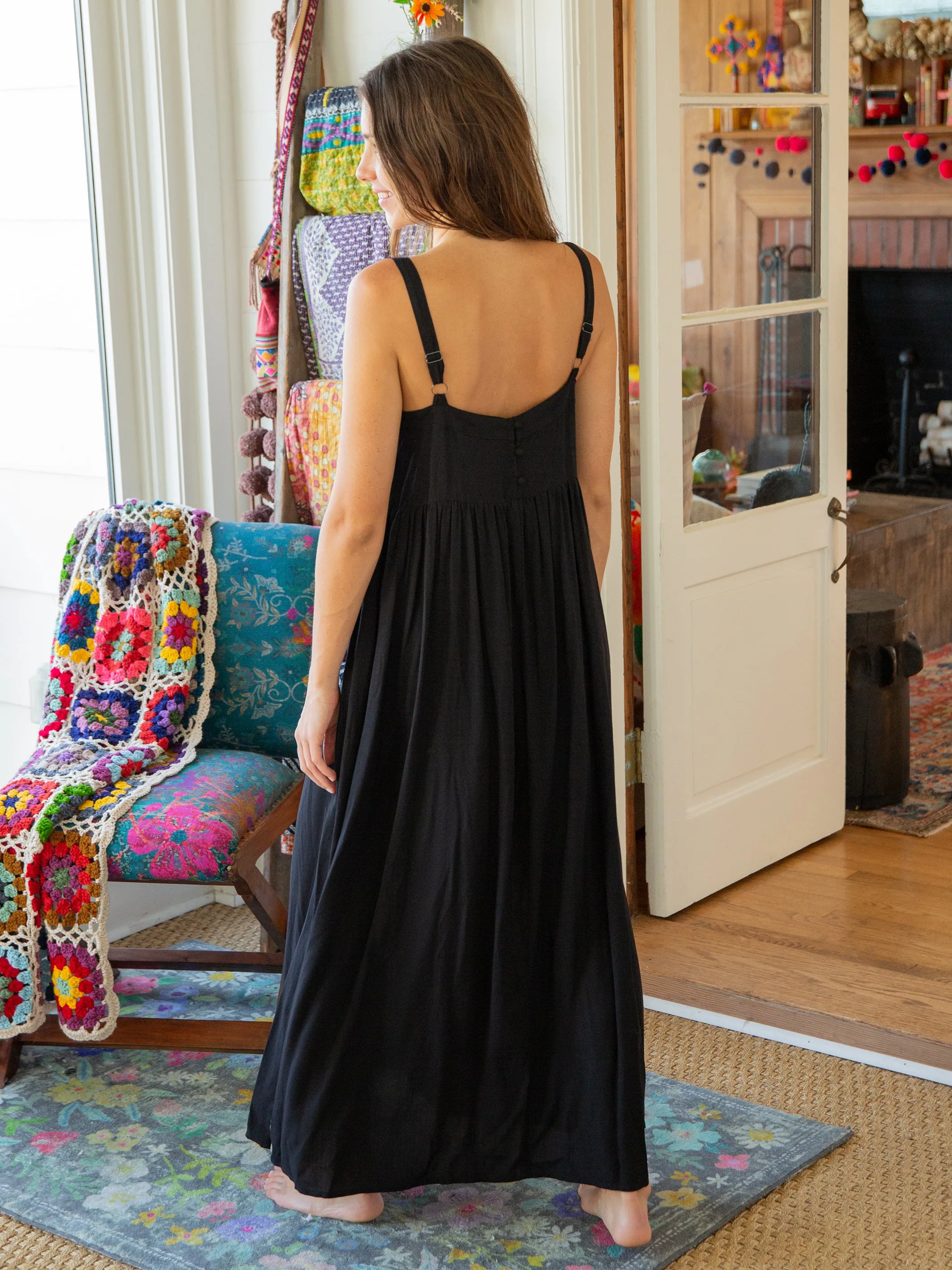 Patti Side Slit Maxi Dress - Black sold by NATURAL LIFE product image thumbnail 2