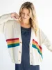 Live Happy Cotton Cardigan Sweater - Cream Rainbow sold by NATURAL LIFE