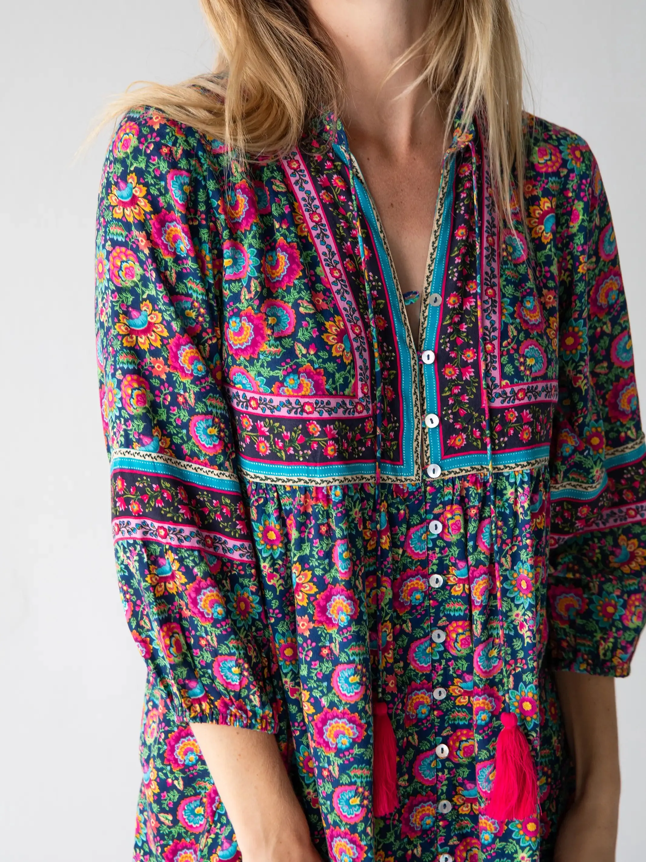 Phoebe Maxi Dress - Black Pink Turquoise sold by NATURAL LIFE product image thumbnail 2