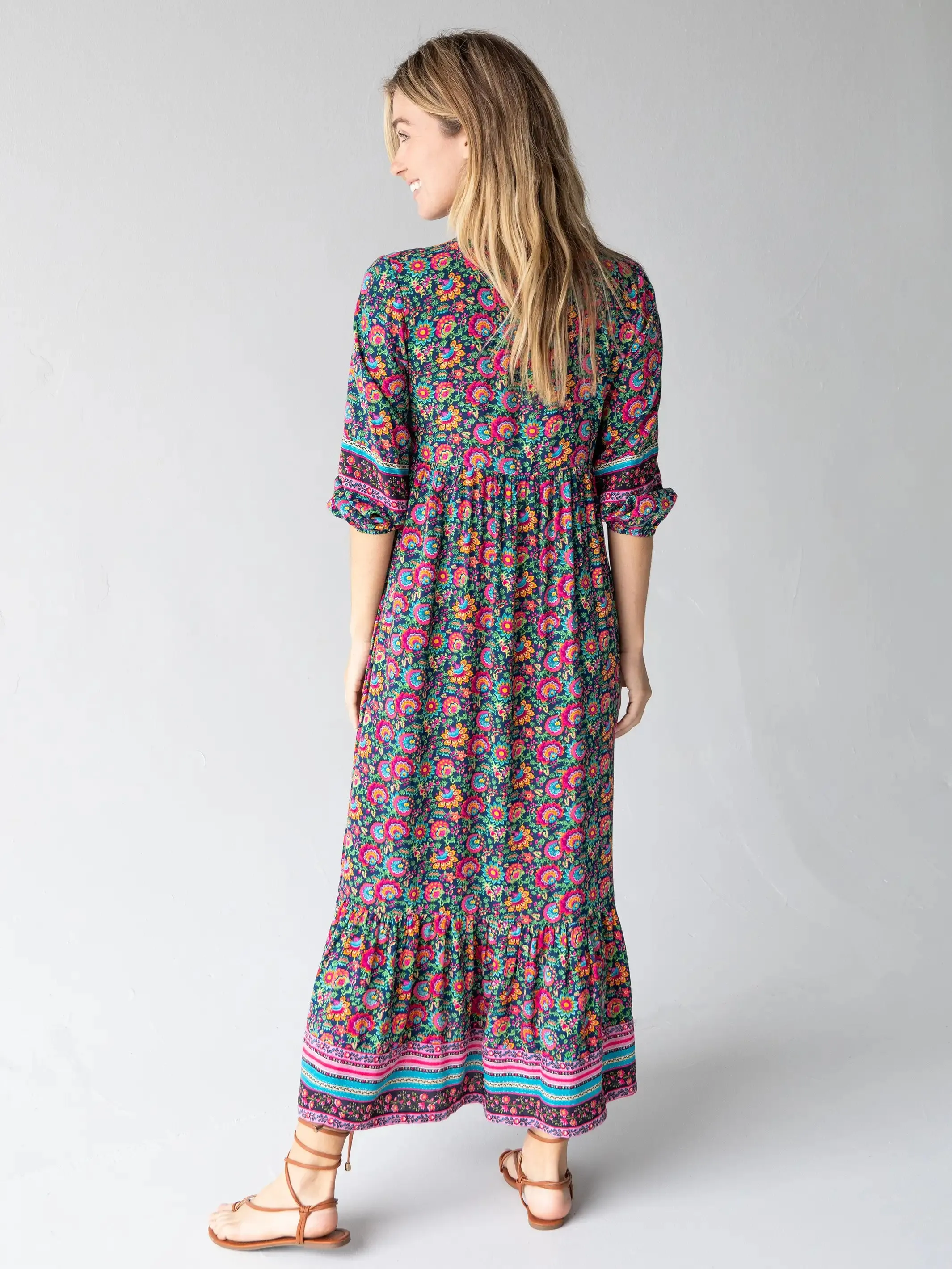 Phoebe Maxi Dress - Black Pink Turquoise sold by NATURAL LIFE product image thumbnail 4