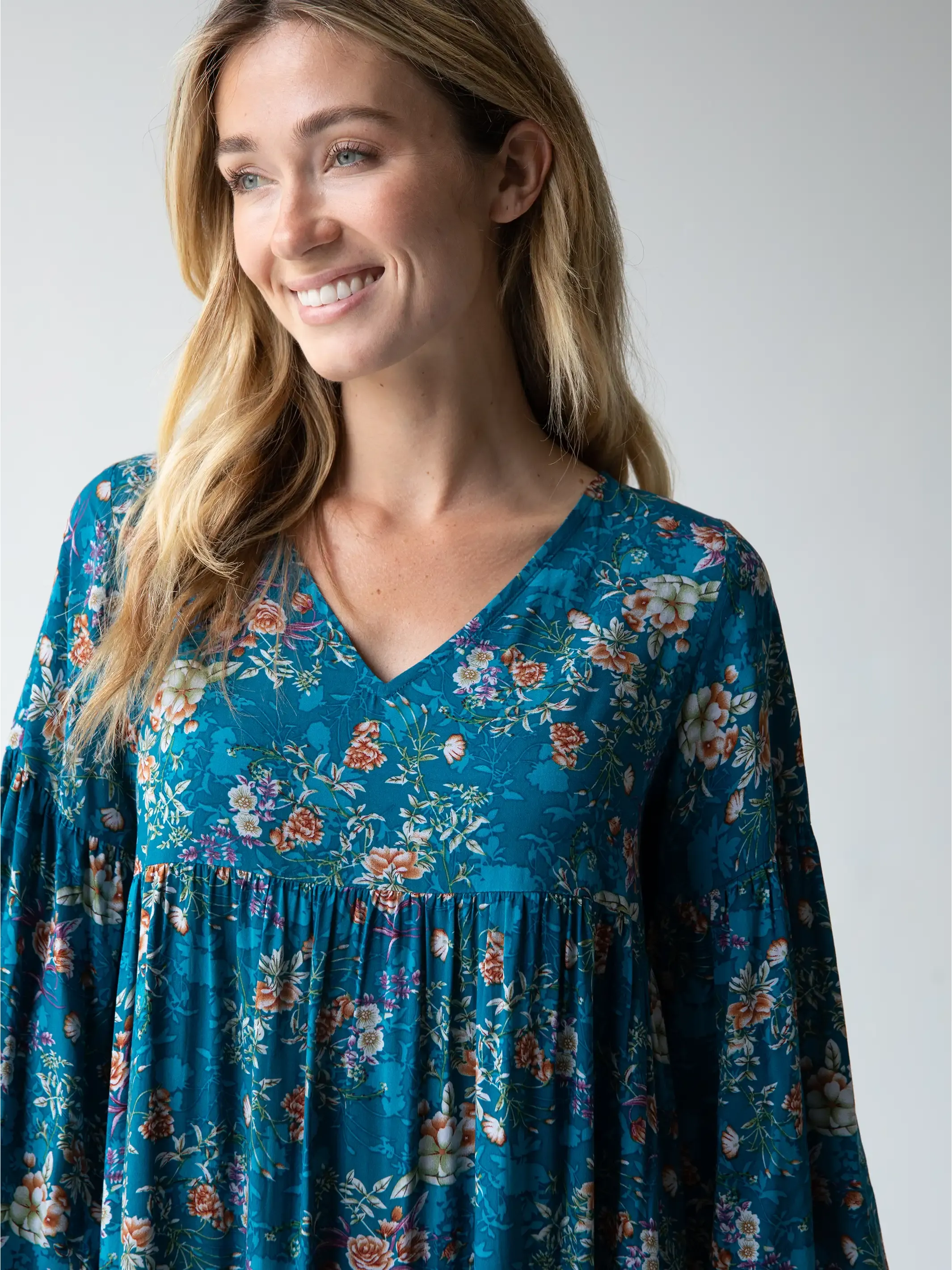 Charlotte Midi Dress - Dark Turquoise Cream sold by NATURAL LIFE product image thumbnail 3