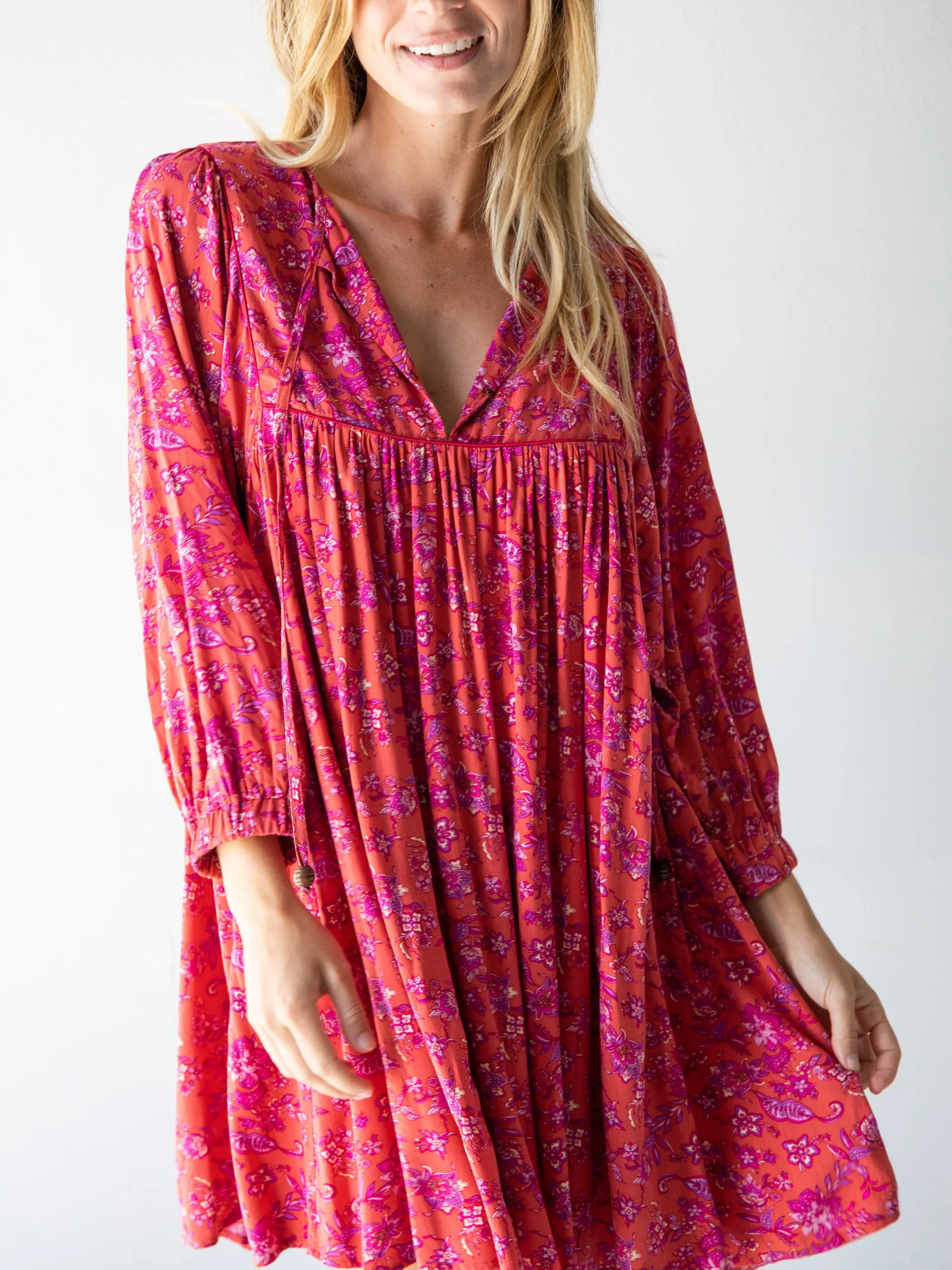 Rose Dress - Rust Purple Floral sold by NATURAL LIFE product image thumbnail 3