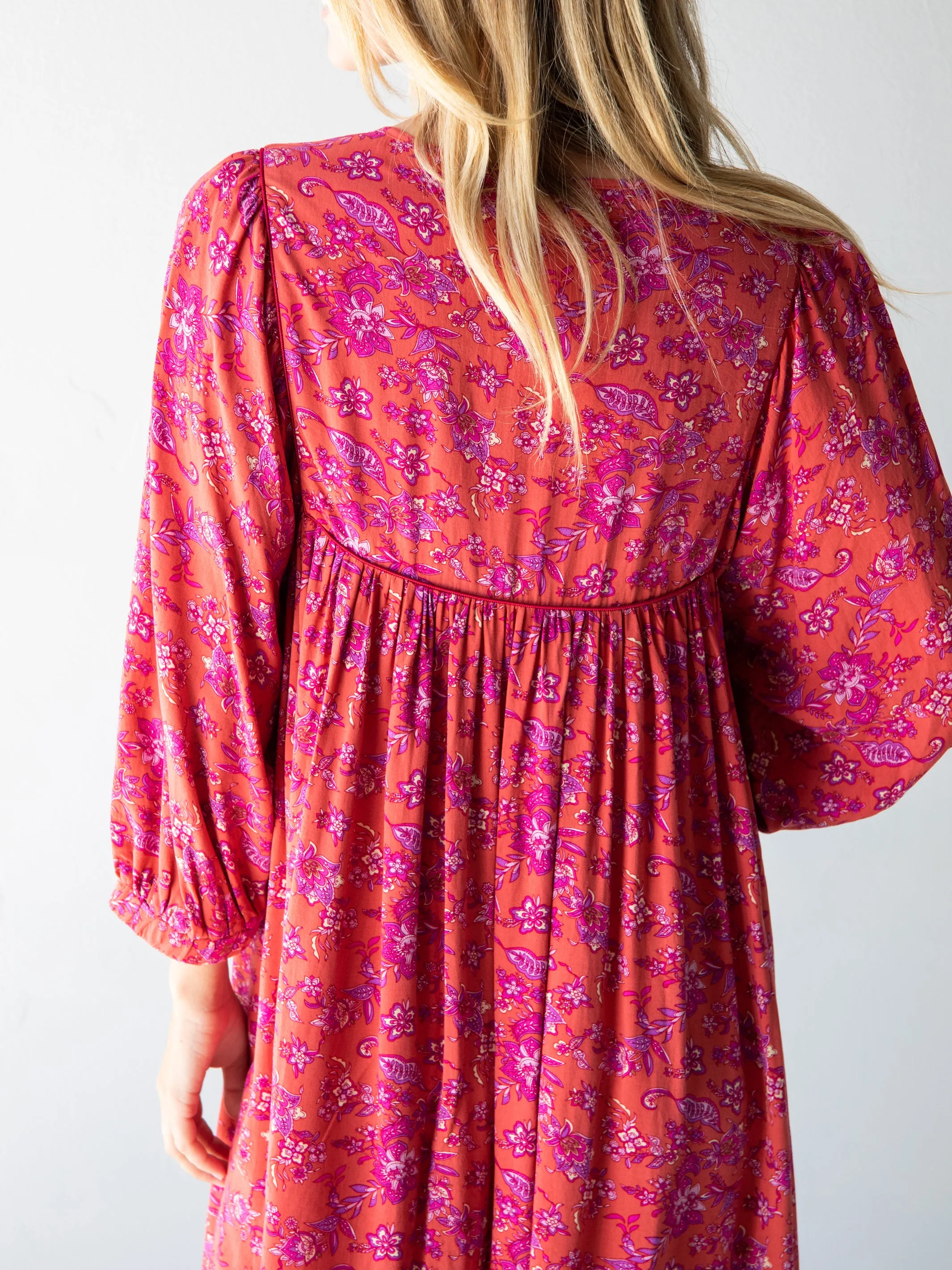 Rose Dress - Rust Purple Floral sold by NATURAL LIFE product image thumbnail 5