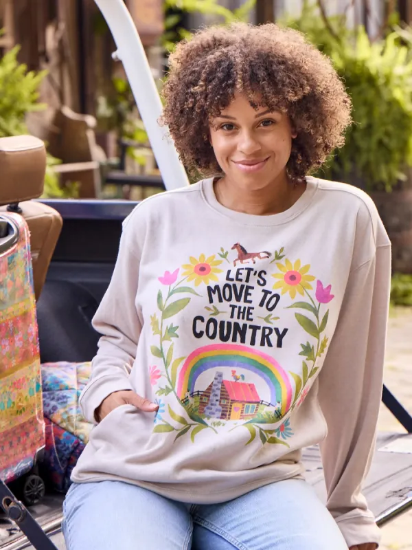 Comfy Pocket Sweatshirt - Let's Move To The Country sold by NATURAL LIFE
