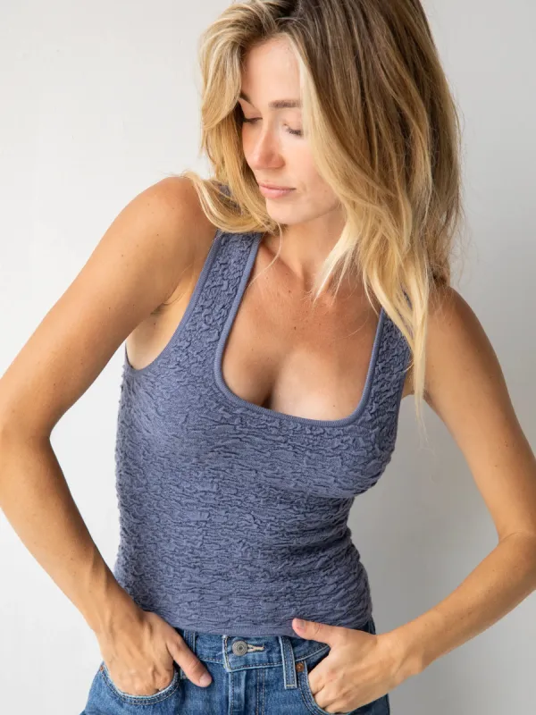 Danielle Square Neck Tank - Dusty Blue sold by NATURAL LIFE