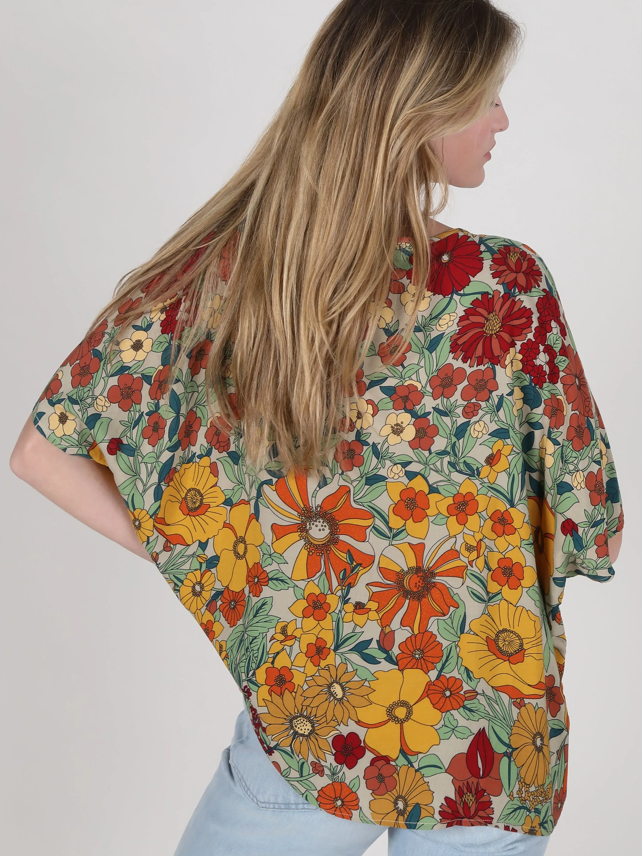 Easy V-Neck Top - Gold Vintage Floral sold by NATURAL LIFE product image thumbnail 4