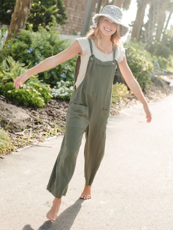 Carly Wide-Leg Jumpsuit - Olive sold by NATURAL LIFE