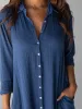 Drew Gauze Shirt Dress - Blue sold by NATURAL LIFE