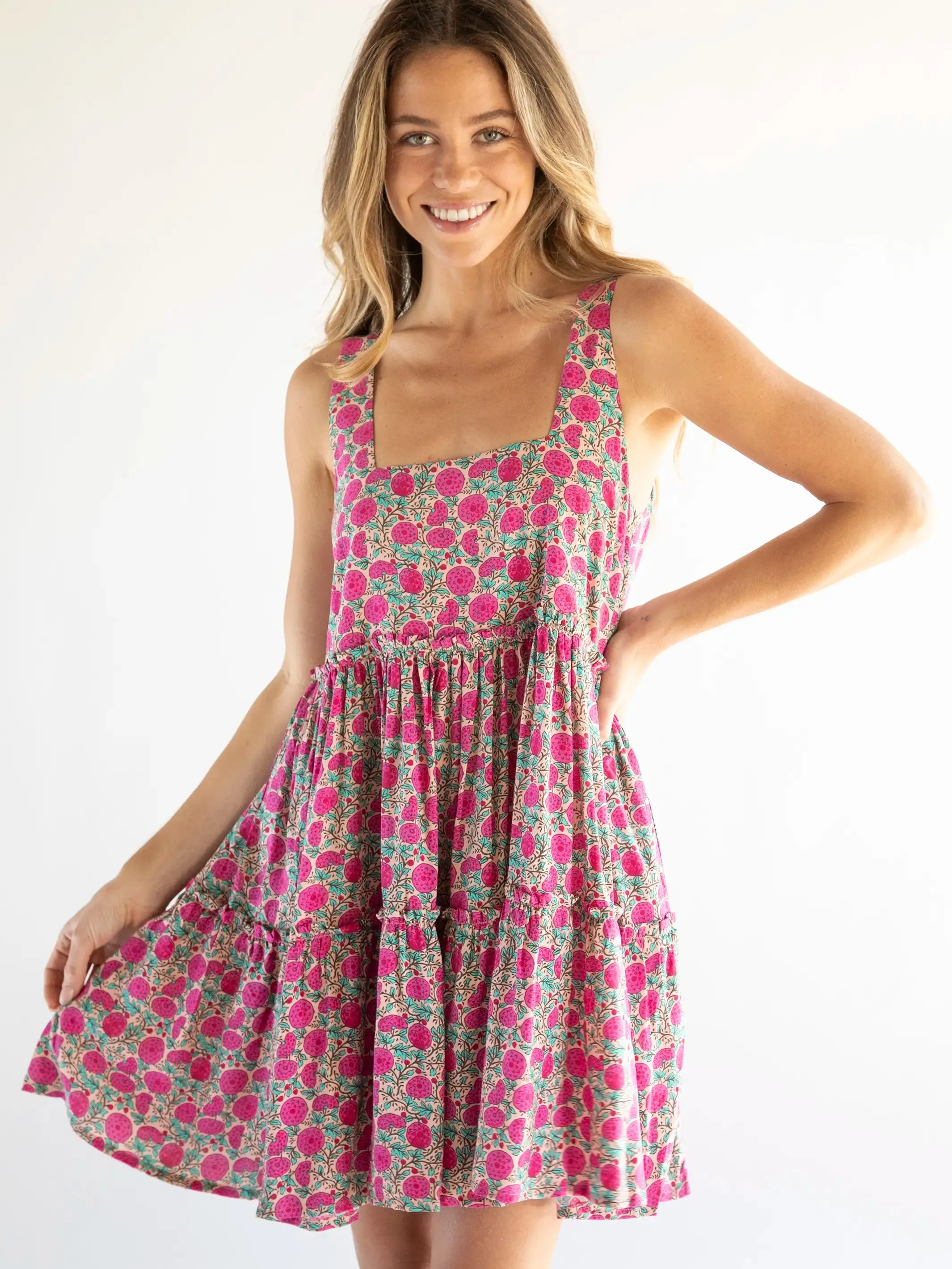 Anna Mini Dress - Pink Puff Floral sold by NATURAL LIFE product image thumbnail 4