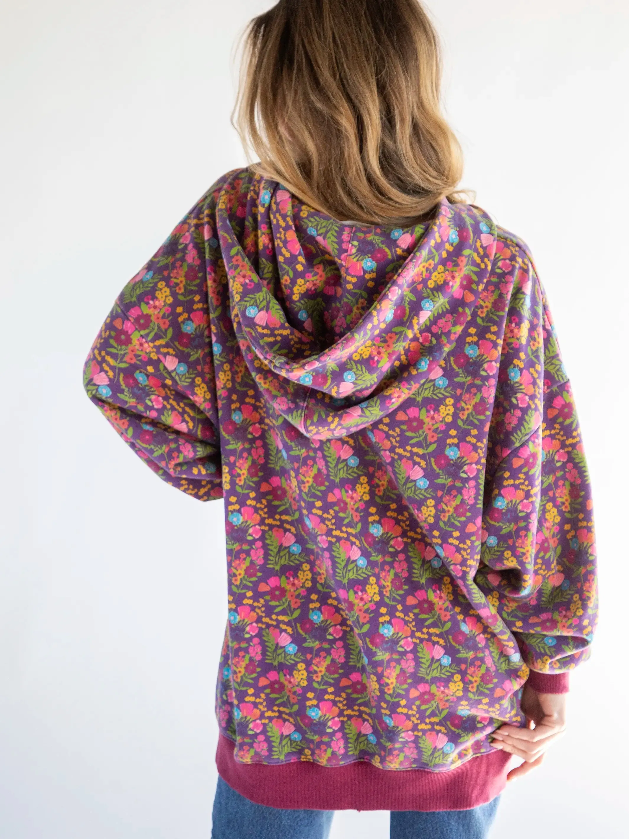 Oversized Printed Sweatshirt - Eggplant Floral sold by NATURAL LIFE product image thumbnail 2