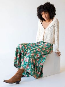Patti Velvet Palazzo Pant - Evergreen Bouquets sold by NATURAL LIFE