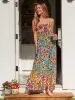Patti Side Slit Maxi Dress - Ivory Blue Floral sold by NATURAL LIFE