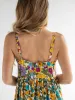 Patti Side Slit Maxi Dress - Ivory Blue Floral sold by NATURAL LIFE