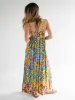 Patti Side Slit Maxi Dress - Ivory Blue Floral sold by NATURAL LIFE