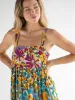 Patti Side Slit Maxi Dress - Ivory Blue Floral sold by NATURAL LIFE