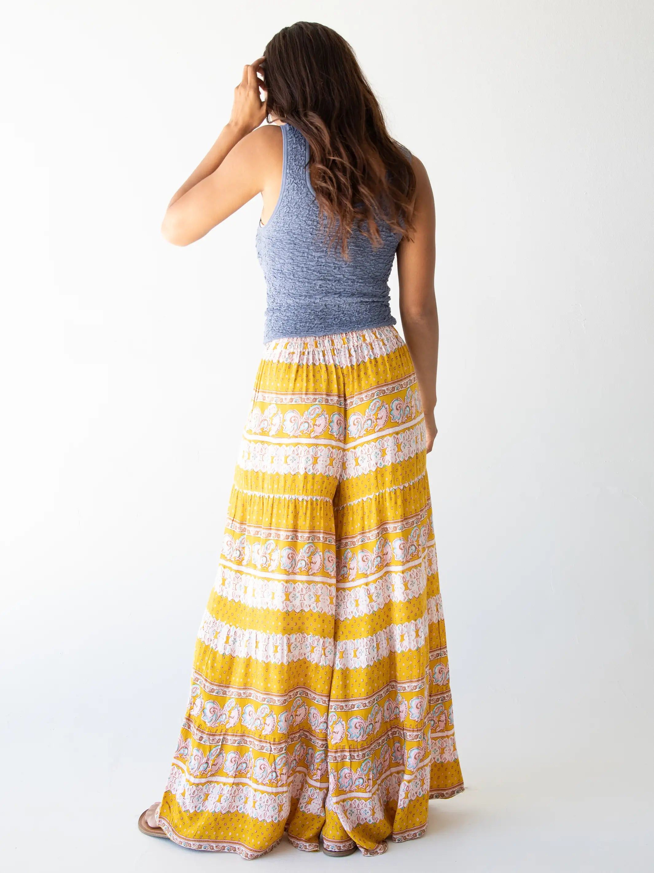 Patti Palazzo Pant - Mustard Paisley sold by NATURAL LIFE product image thumbnail 4